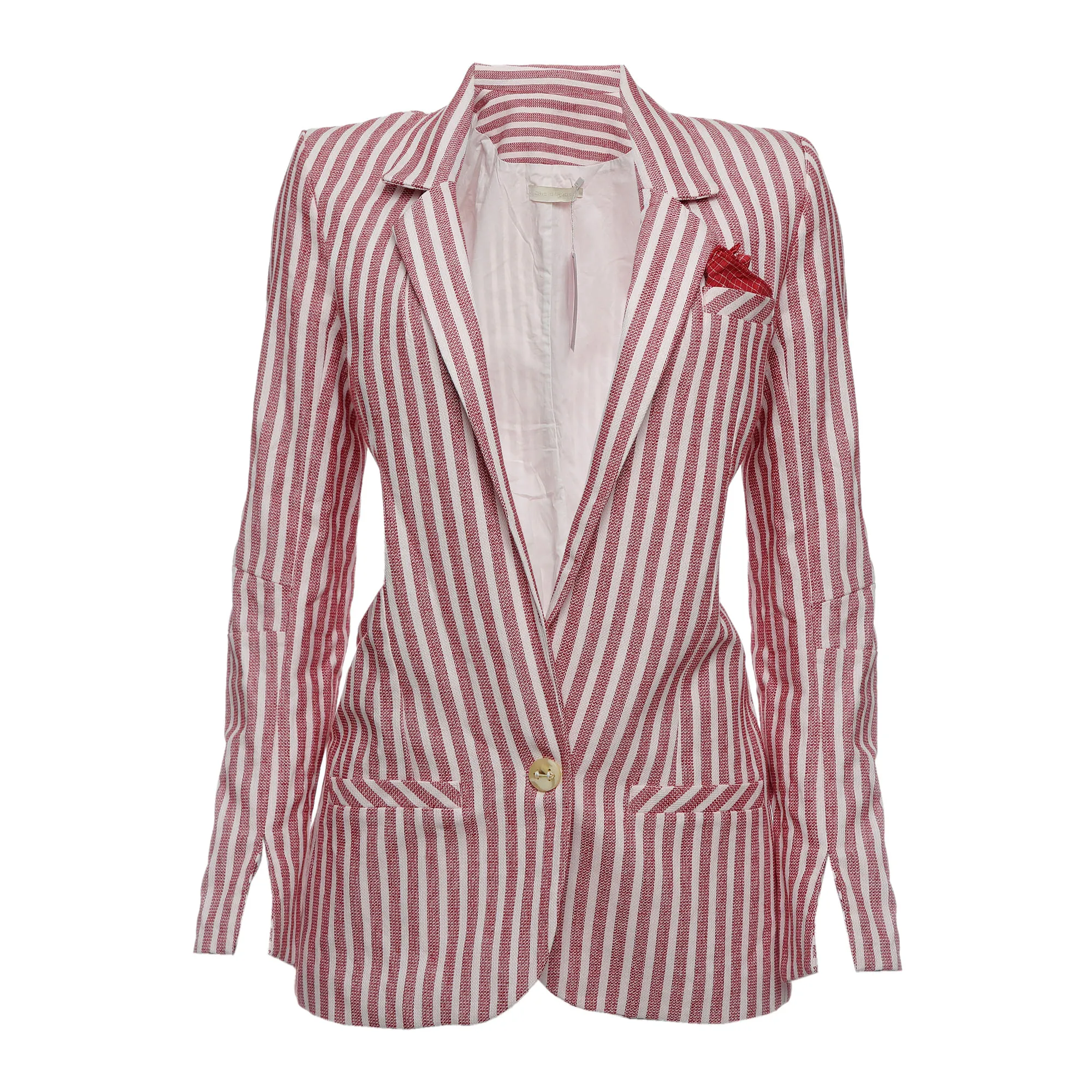 Blazer Cris Barros Listrado Vermelho