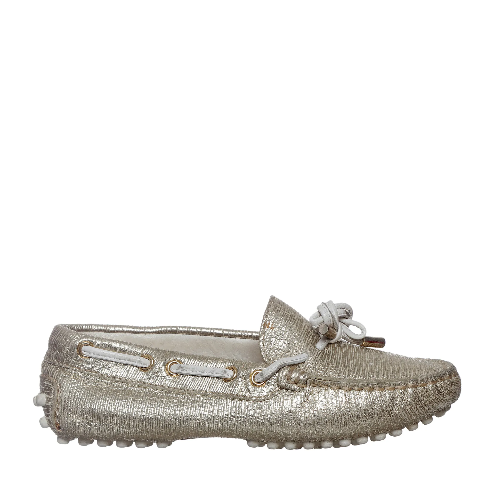 Mocassim Tod´s Infantil Metalizado Dourado