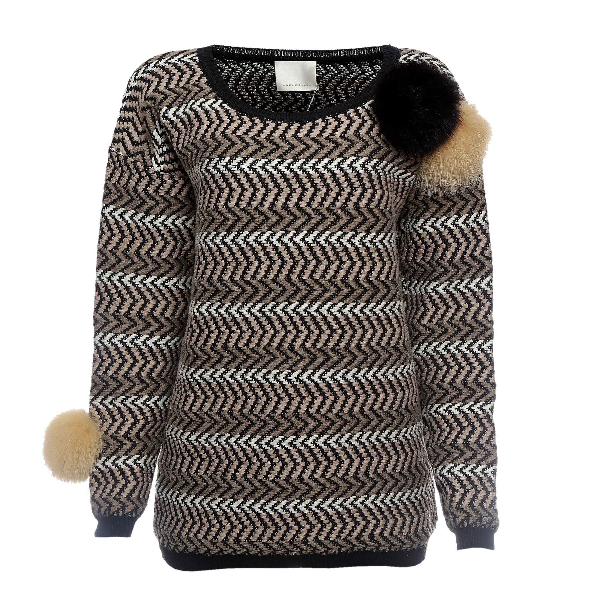 Tricô Paula Raia Pom Pom Colorido