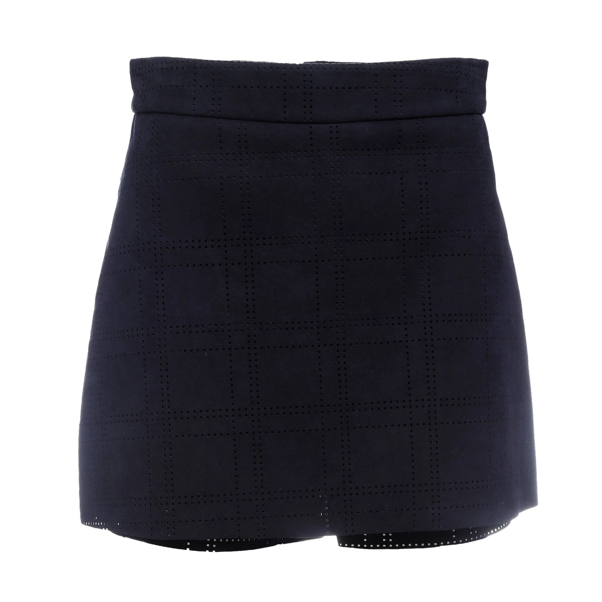 Short-Saia Paula Raia Camurça Azul