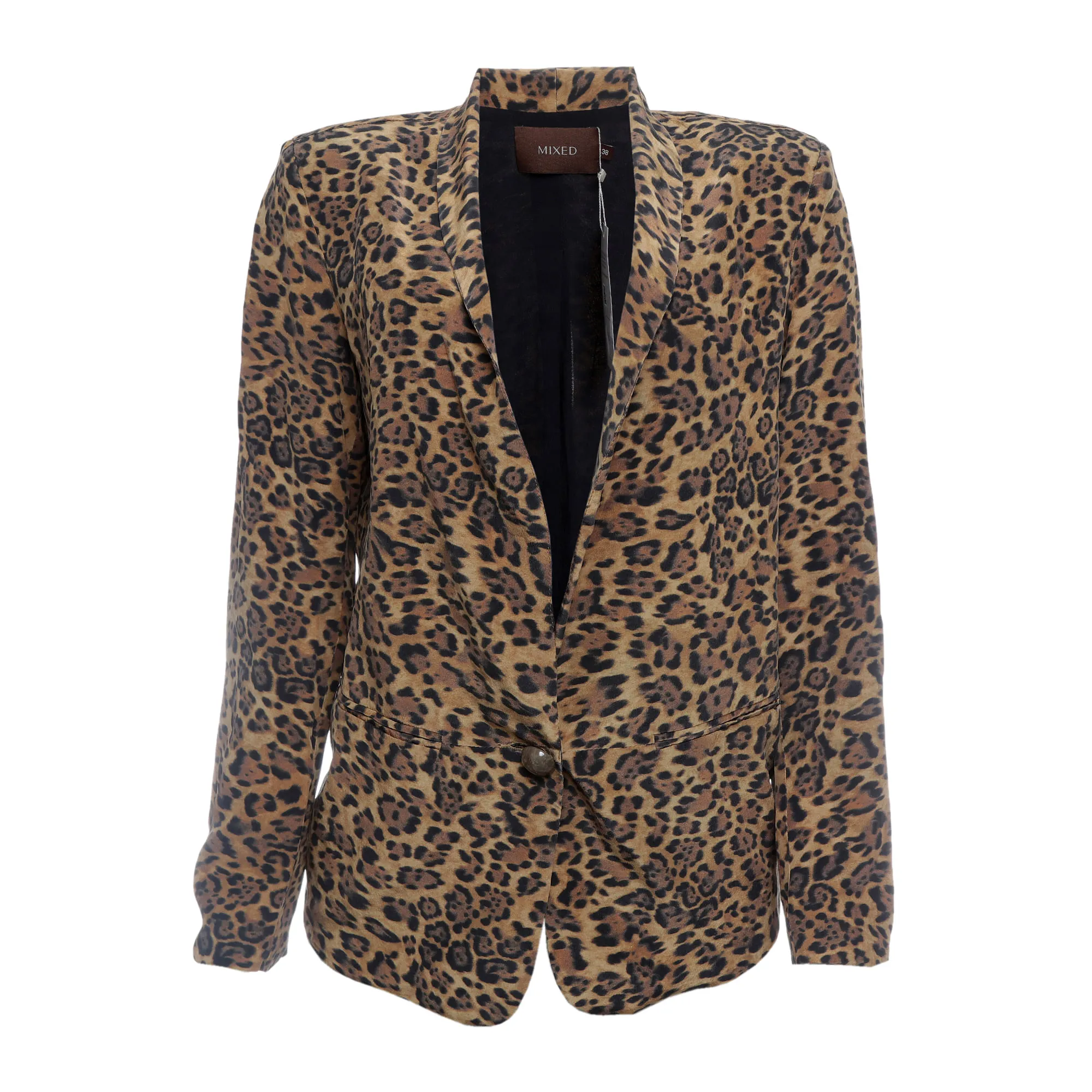 Blazer Mixed Seda Animal Print