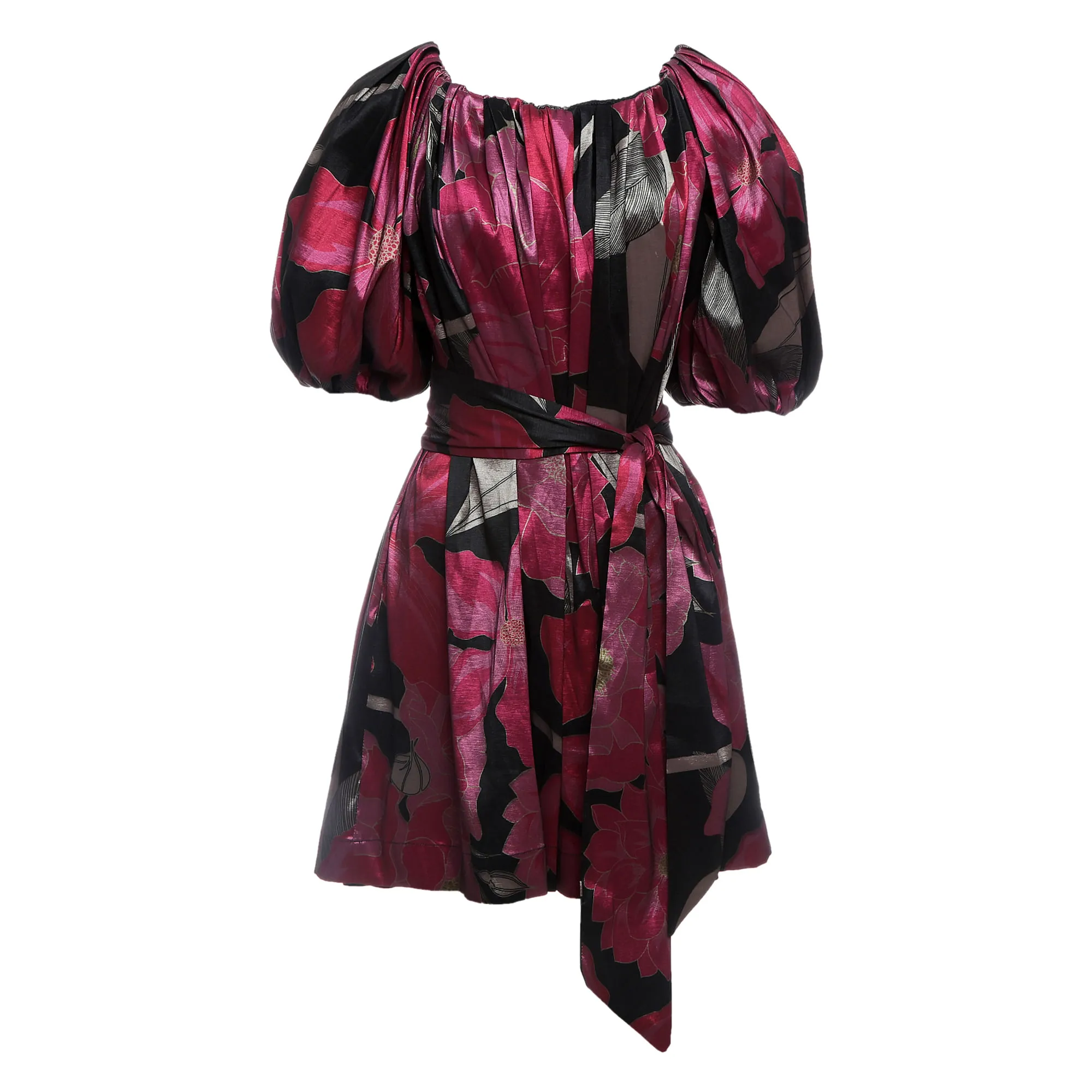 Vestido Tig por Renata Figueiredo com Cinto Estampado Roxo