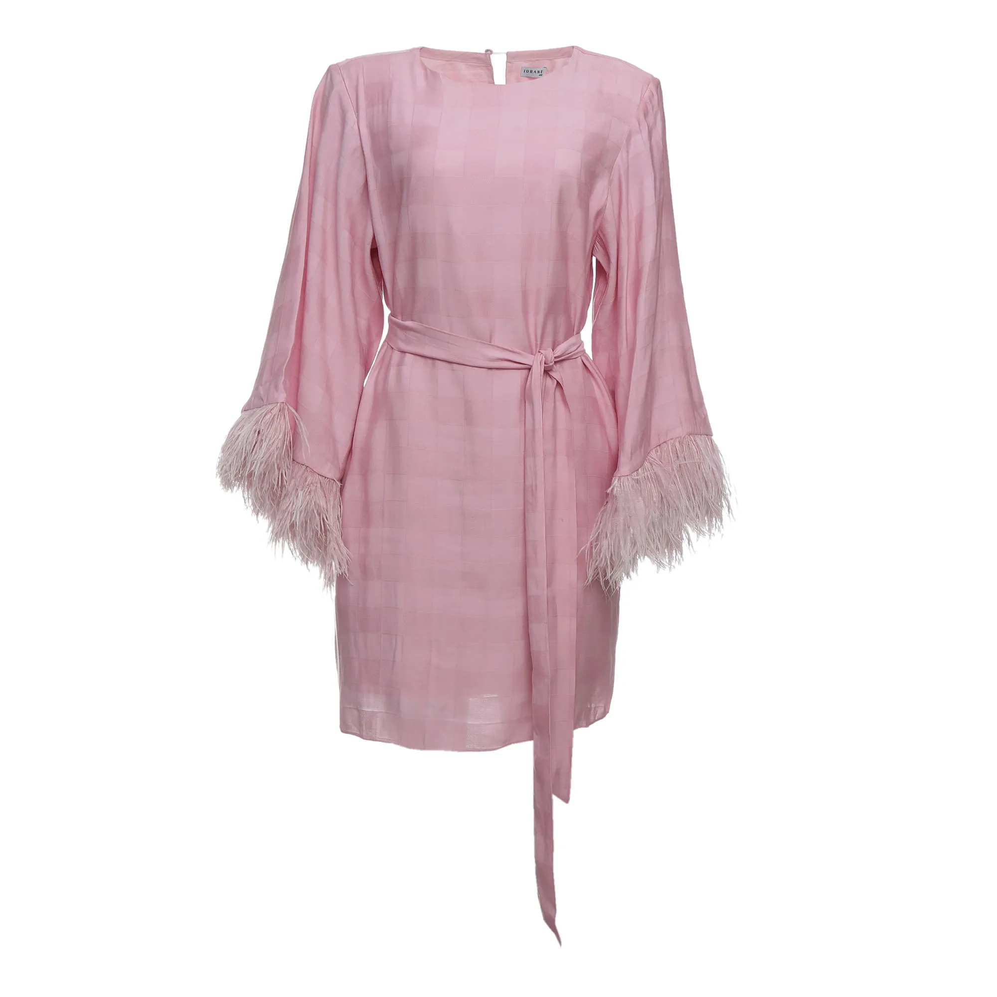 Vestido Iorane Plumas Rosa