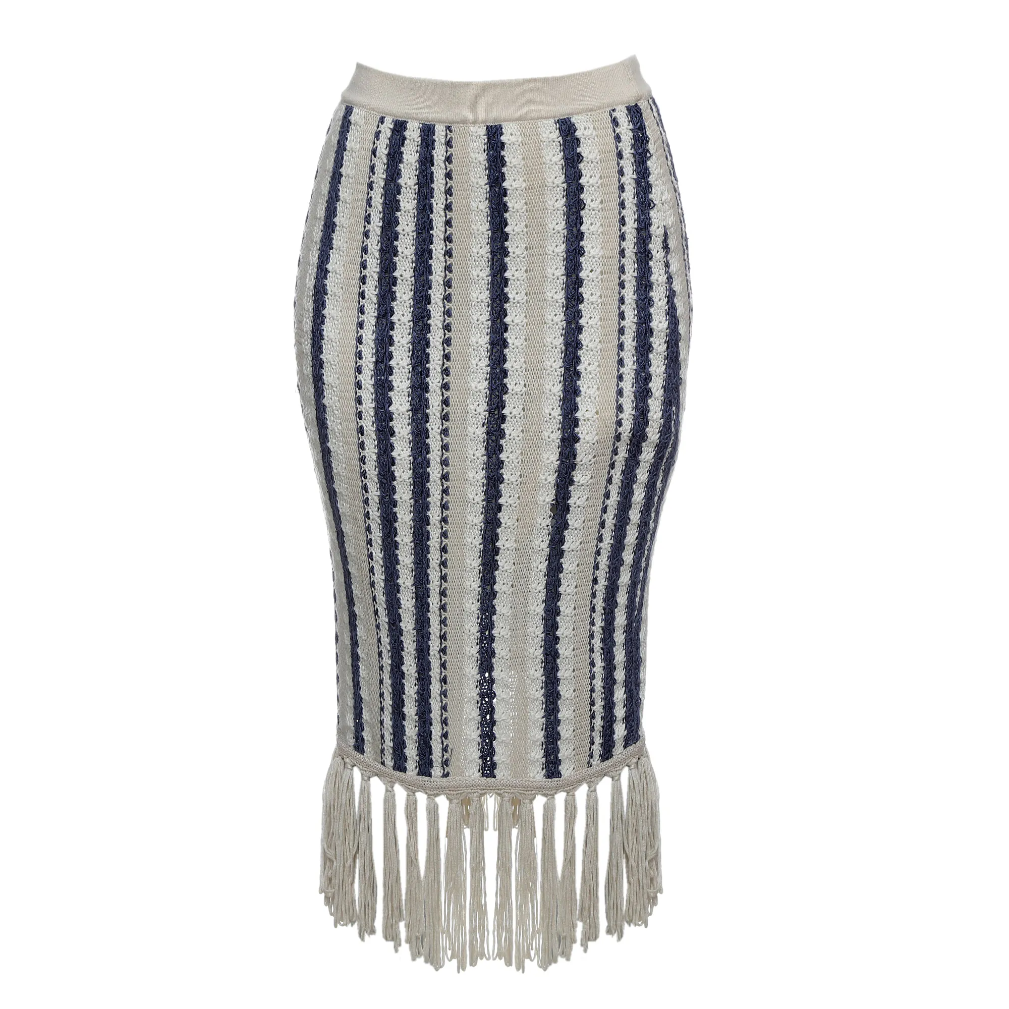 Saia Carol Bassi Tricô Listrado