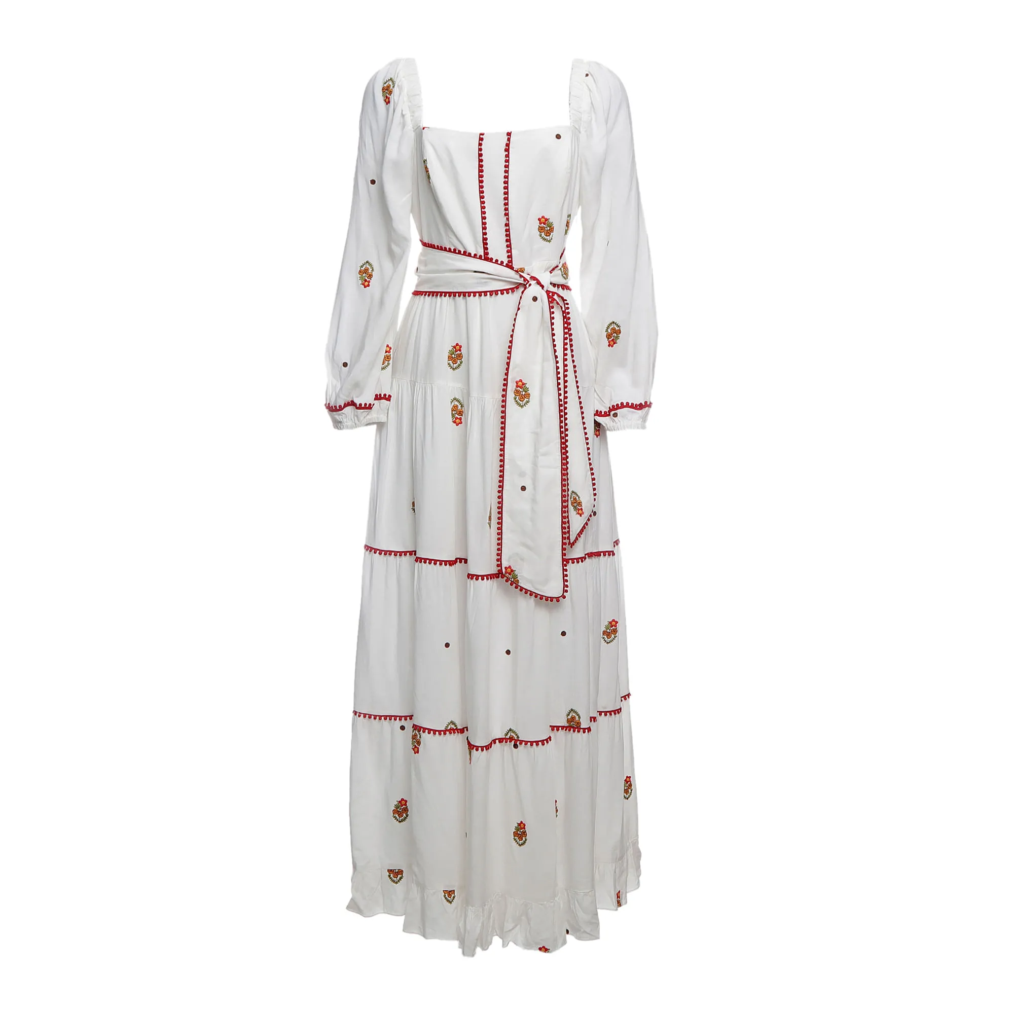 Vestido Amissima com Cinto Bordado Branco