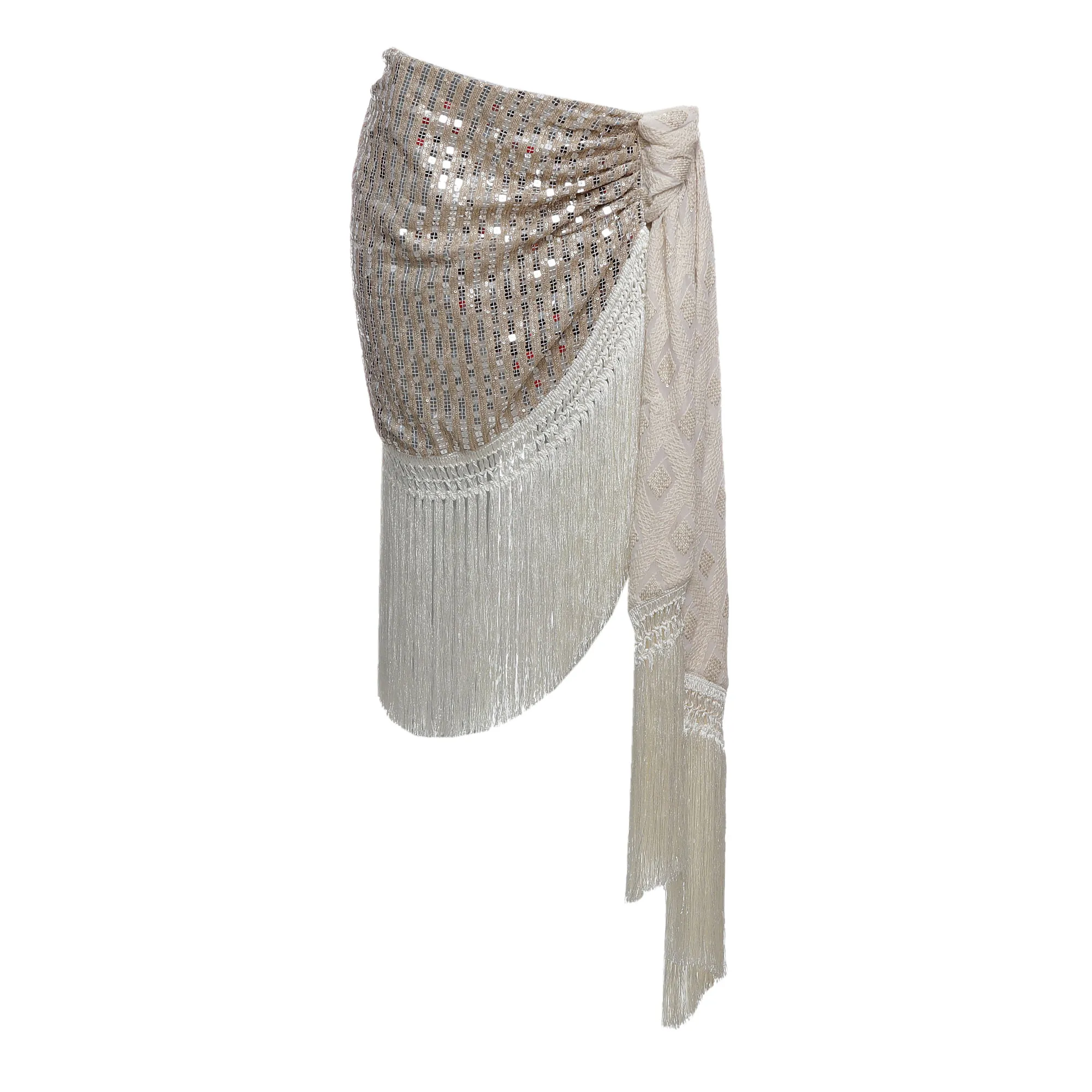 Saia Tig com Franjas Paete Dourado