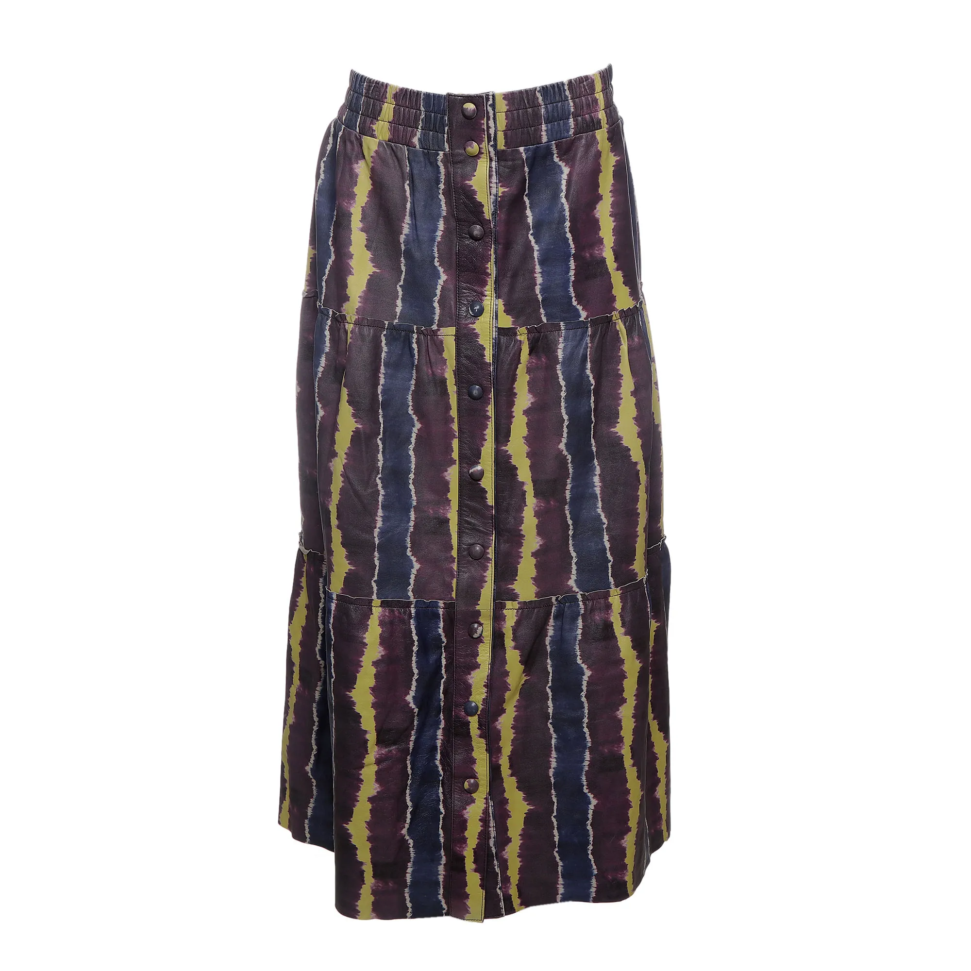 Saia Cruise Couro Estampada Roxa