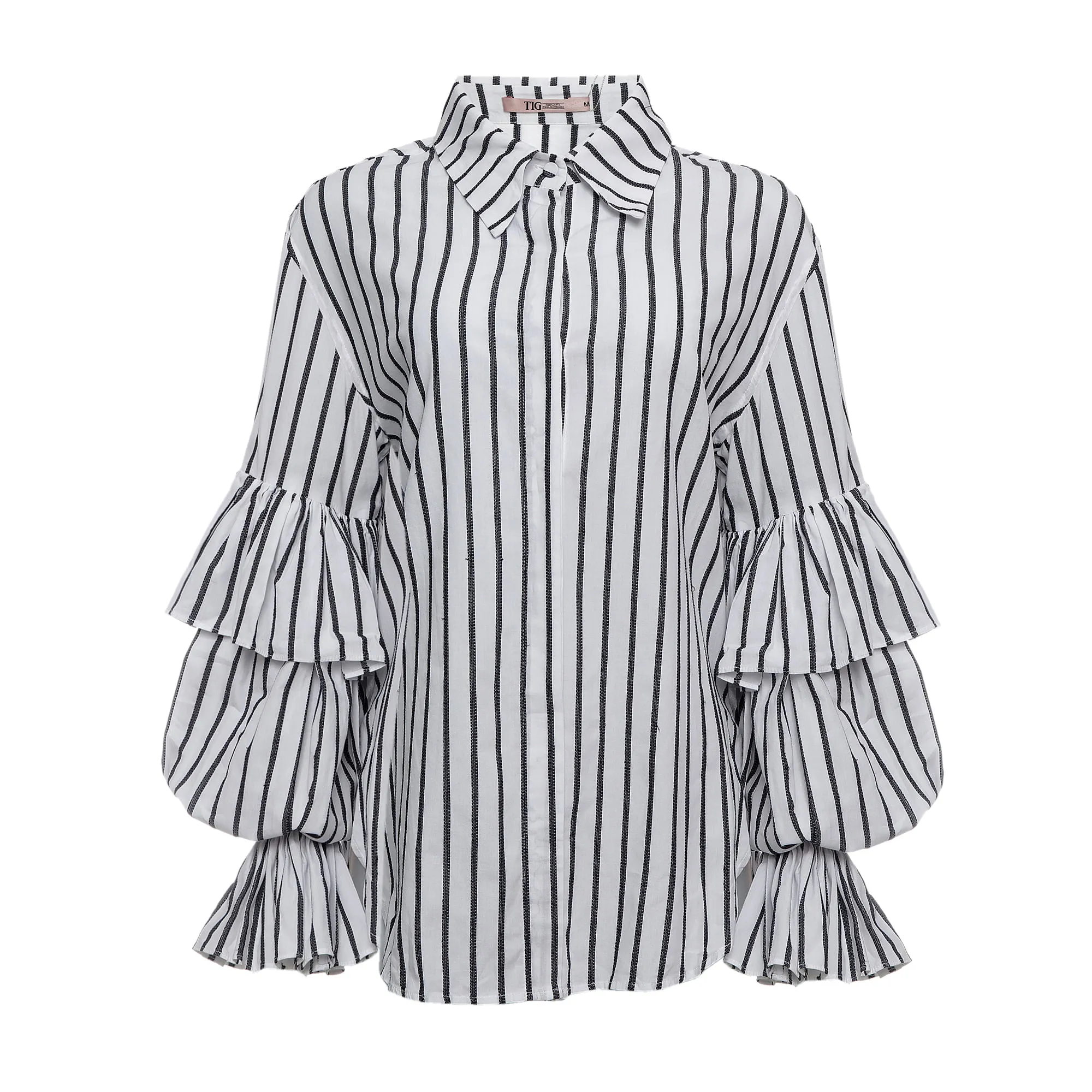 Camisa Tig por Renata Figueiredo Listrada Azul