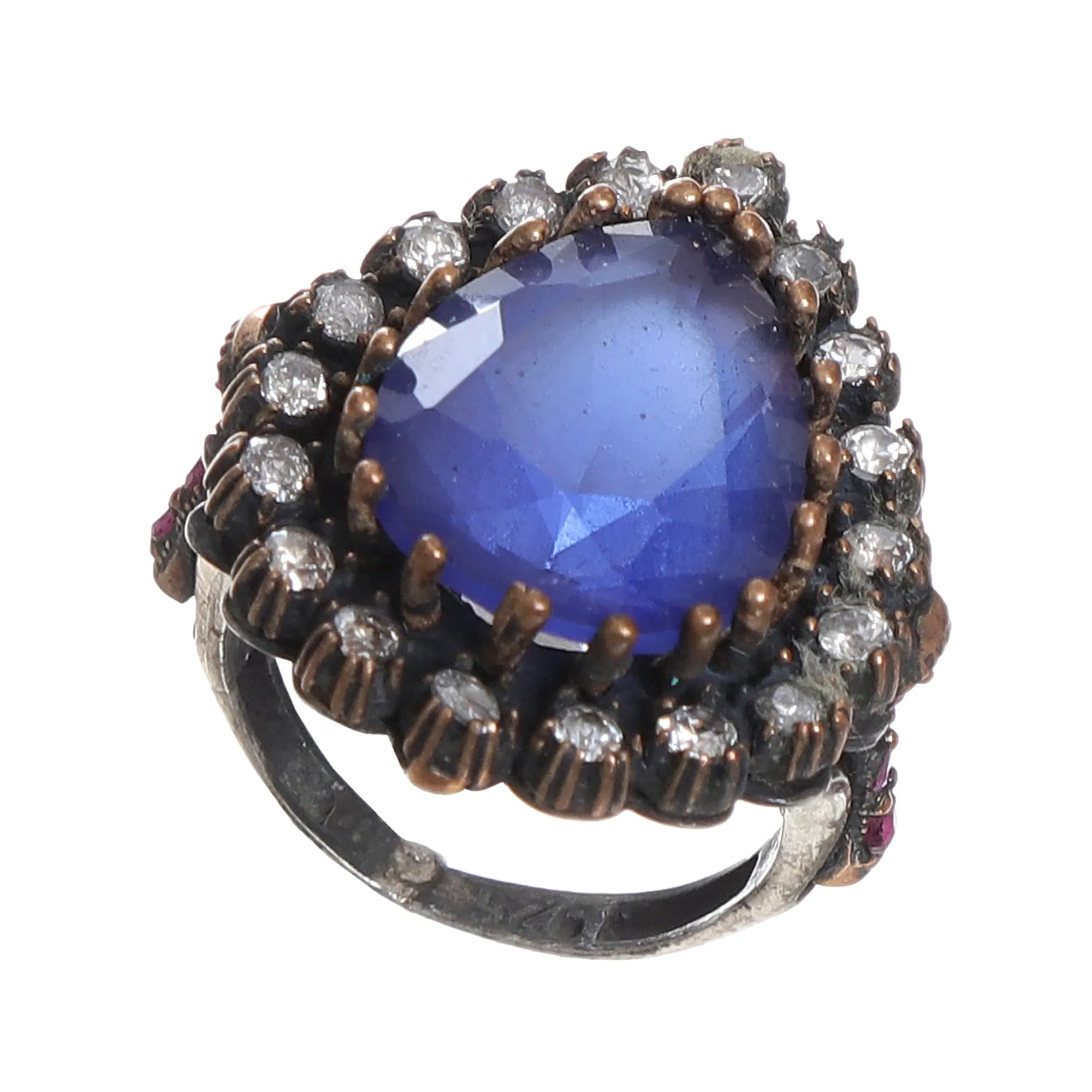 Anel Gota Pedra Azul