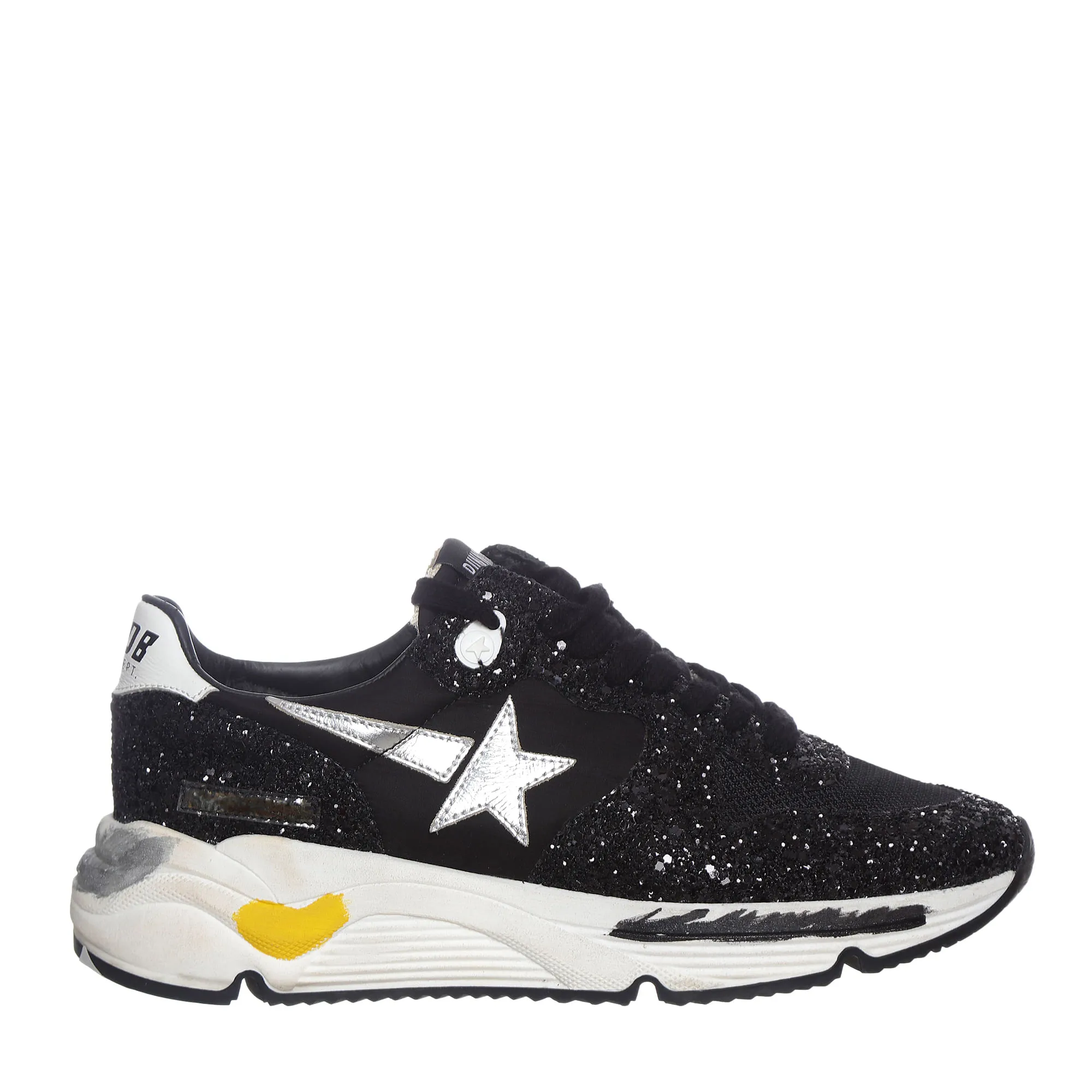 Tênis Golden Goose Running Sole Glitter Preto