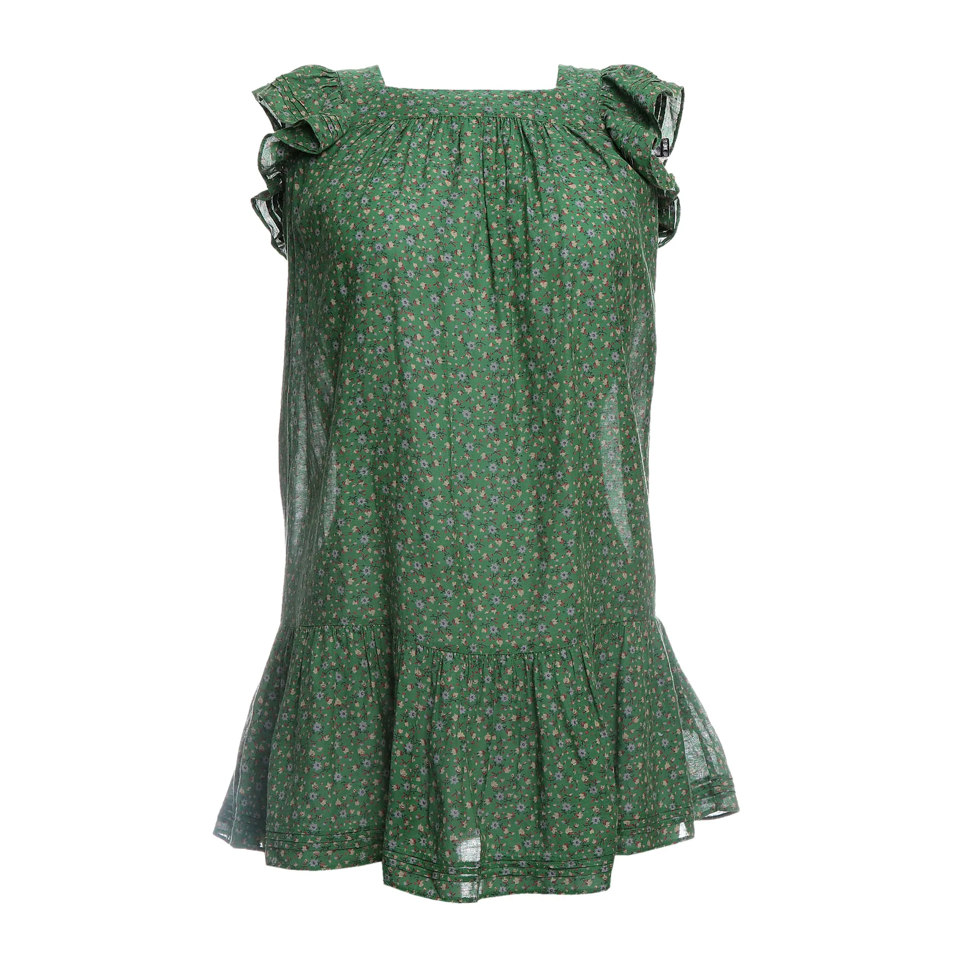 Vestido Doen Infantil Estampado Verde