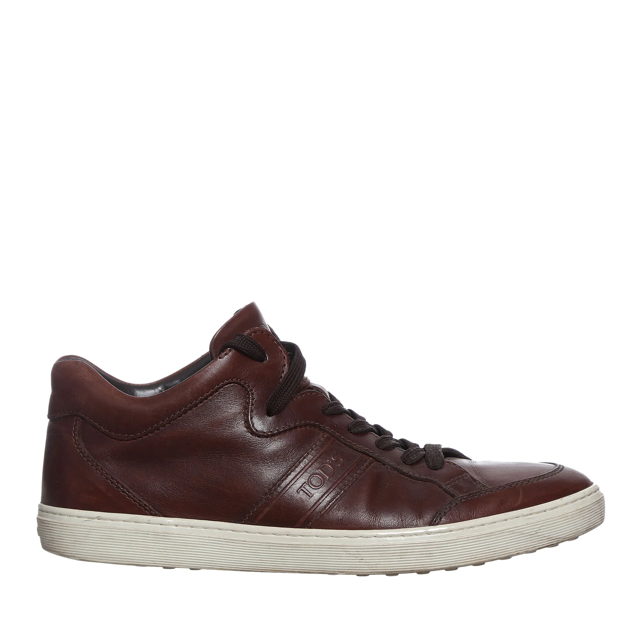 Tênis Tods Cano Médio Couro Marrom
