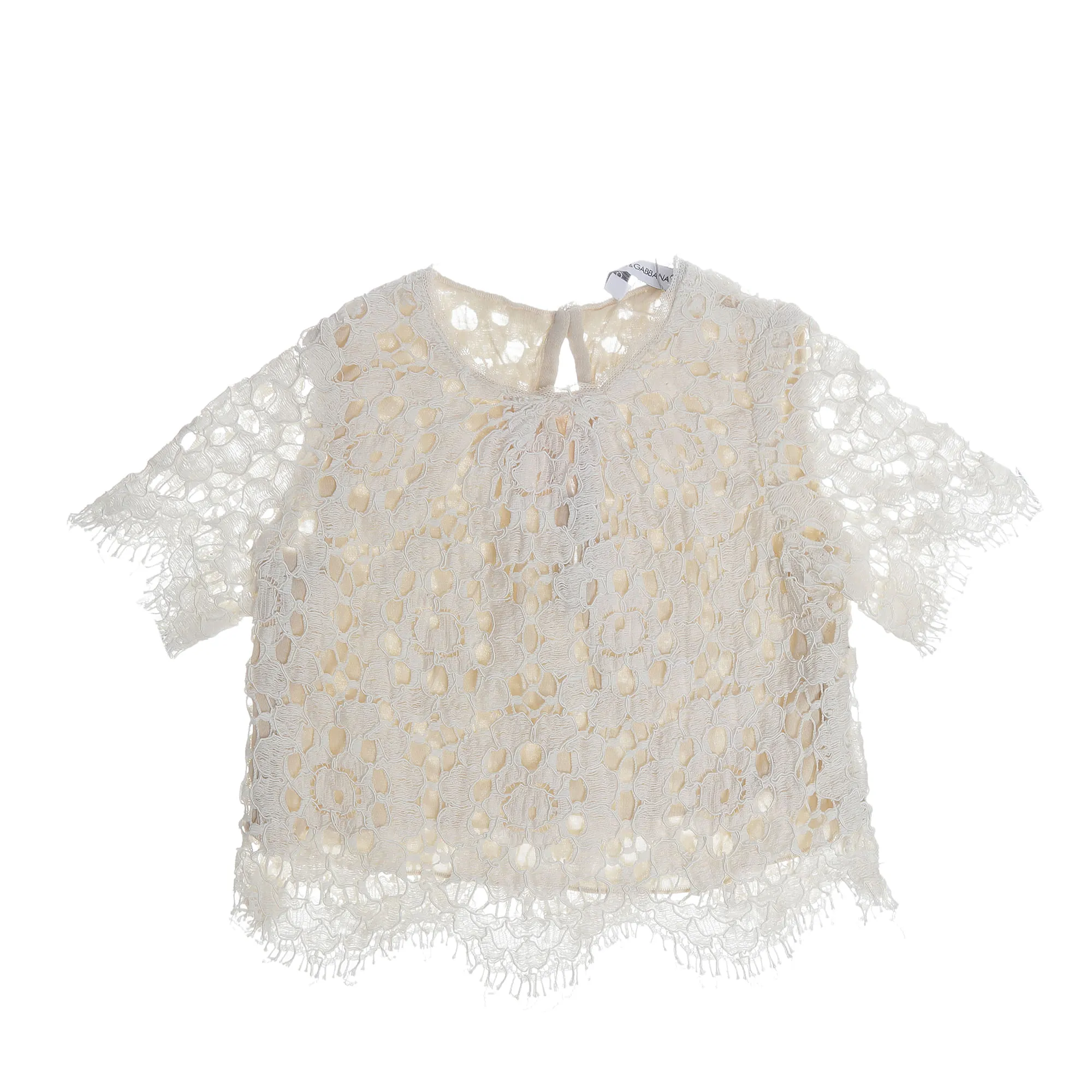 Blusa Dolce & Gabbana Infantil Renda Bege