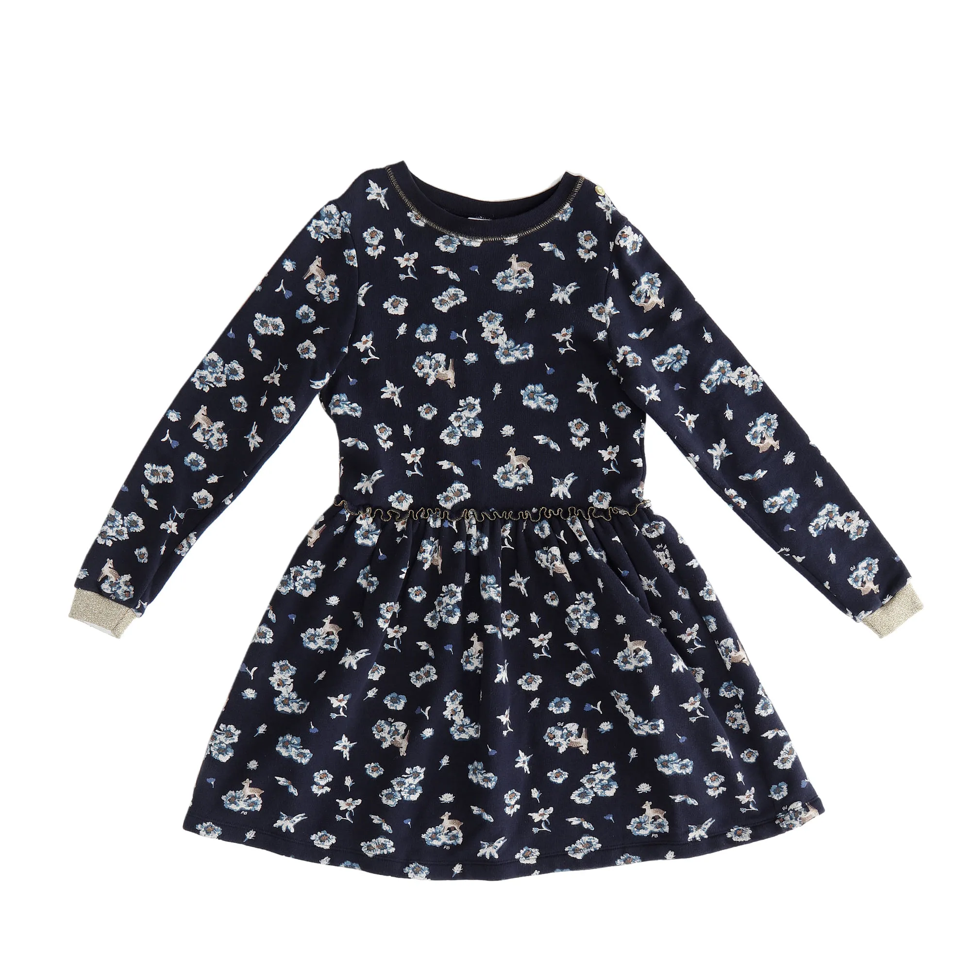 Vestido Petit Bateau Infantil Estampado Azul