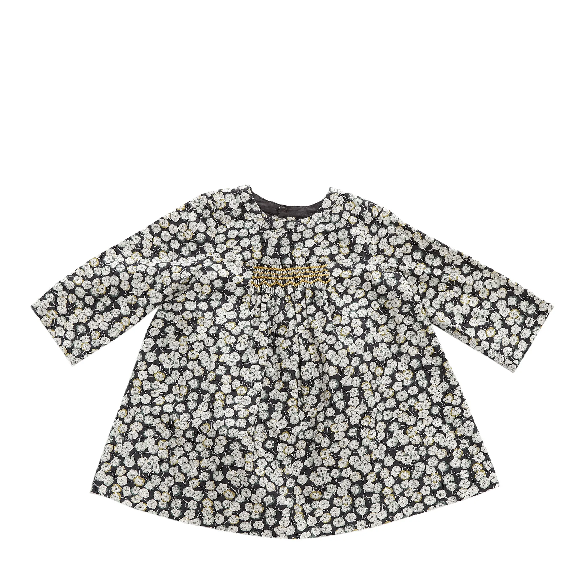 Vestido Bonpoint Infantil com Bordado Cinza