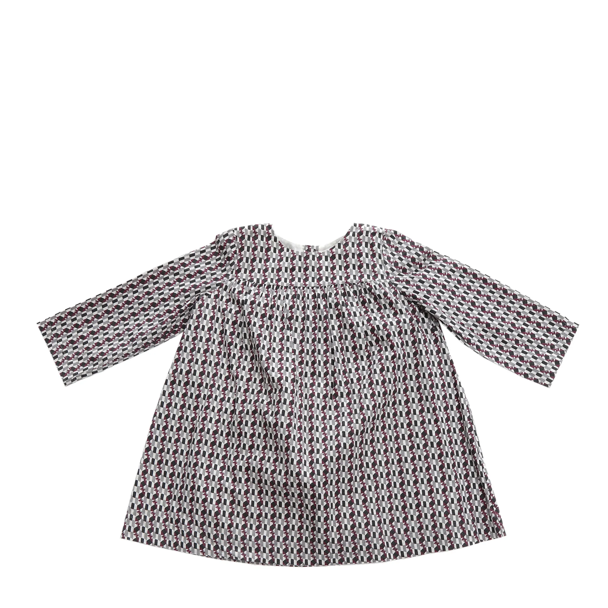 Vestido Bonpoint Infantil Estampado Vinho