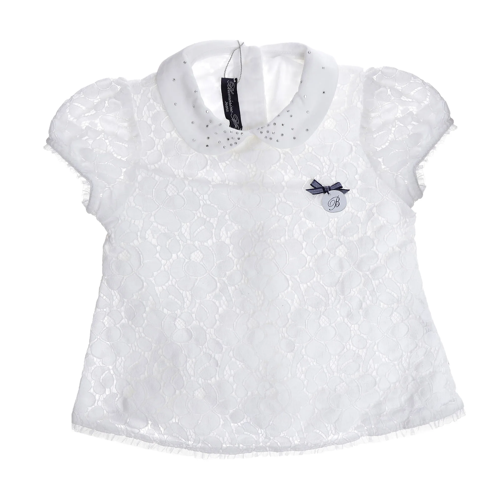 Blusa Blumarine Infantil Renda Branca