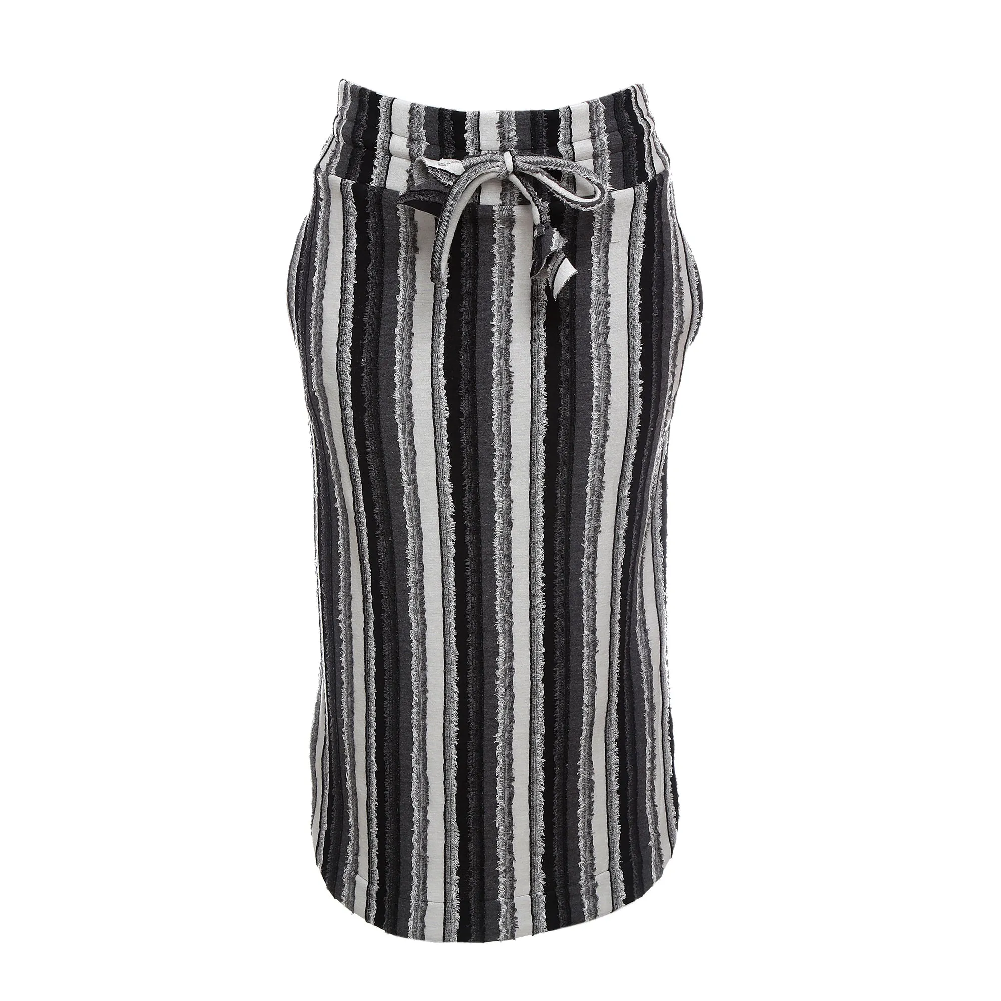 Saia Mixed Listrada Preta e Branca