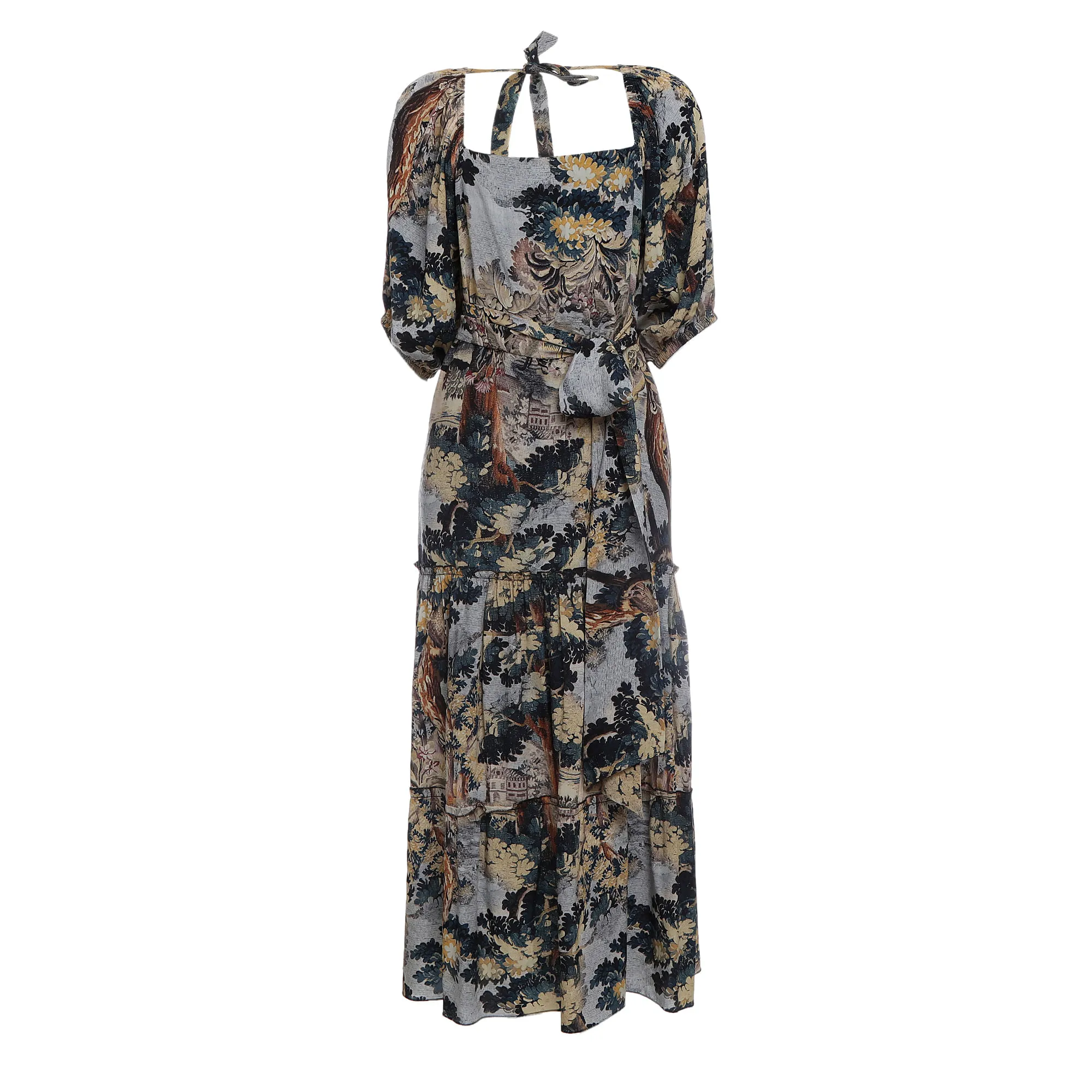 Vestido Mixed Estampado Azul