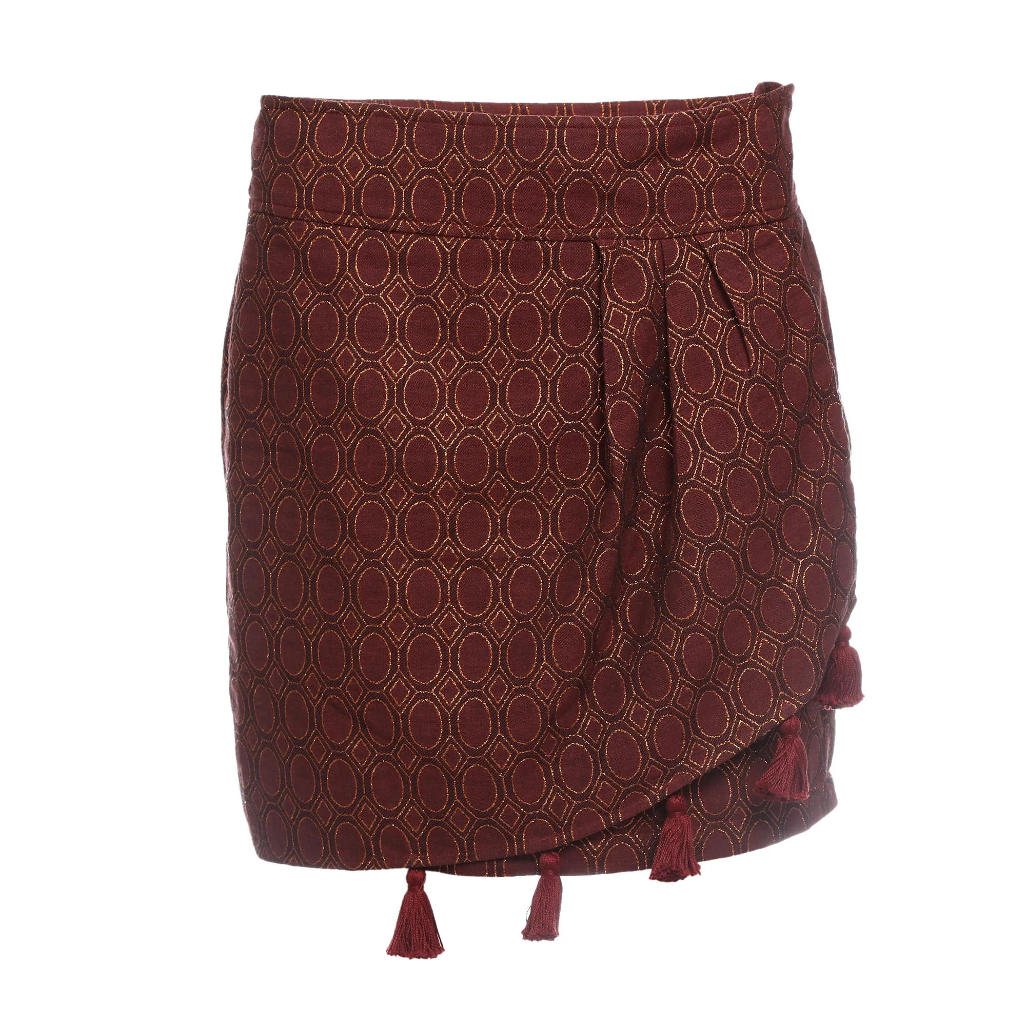 Saia Savy com Franjas Vinho