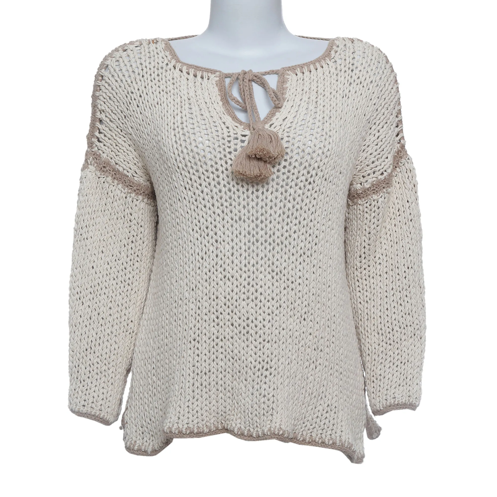 Tricô Cris Barros com Amarração Bege