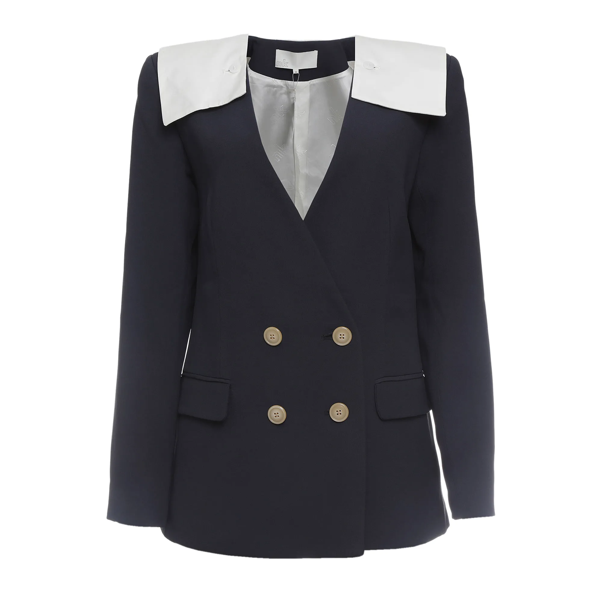 Blazer NK Lapela Azul e Branco