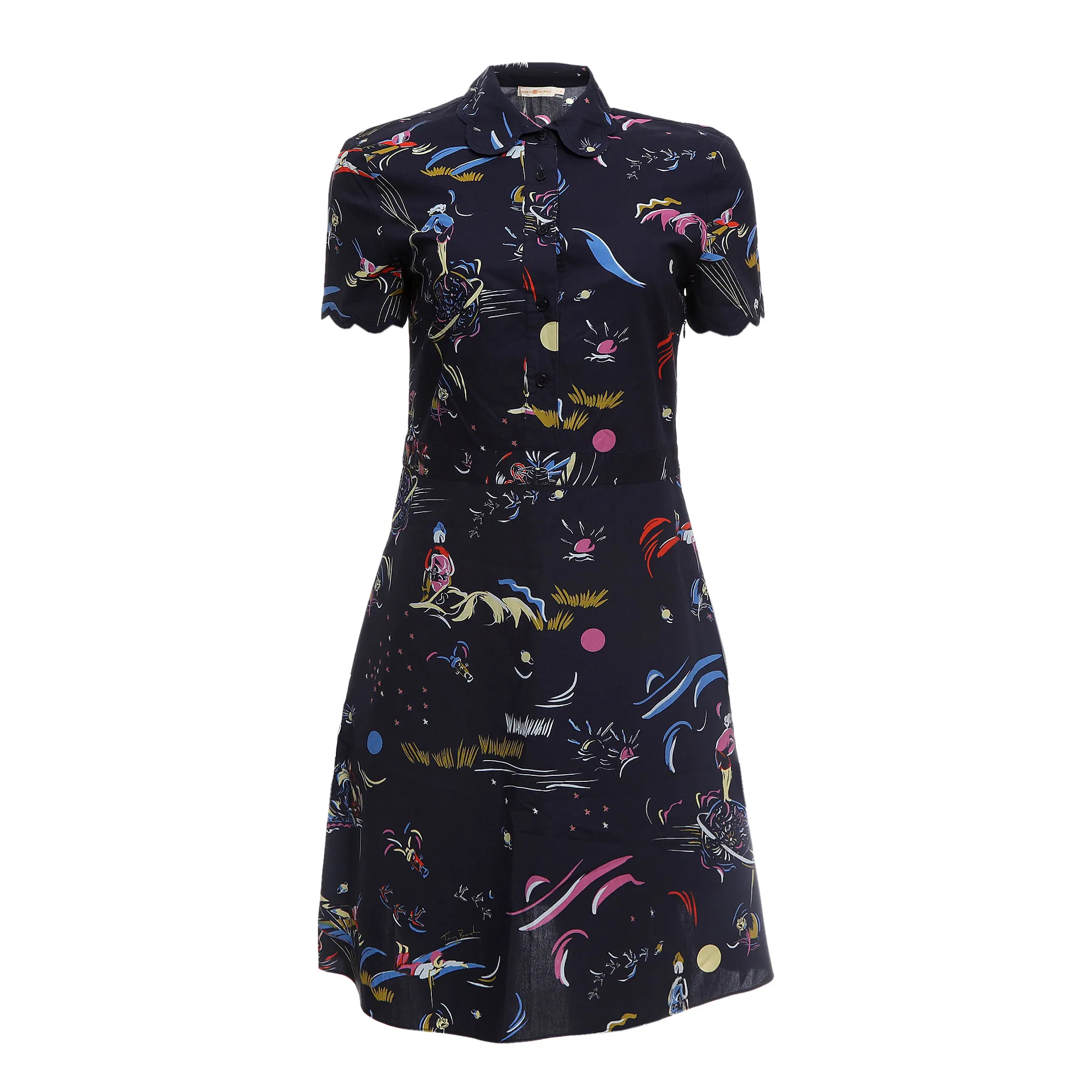 Vestido Tory Burch Estampado Azul