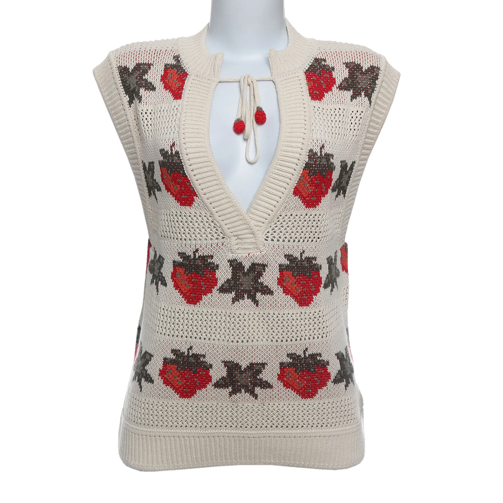 Blusa NK Tricô Estampado Morangos