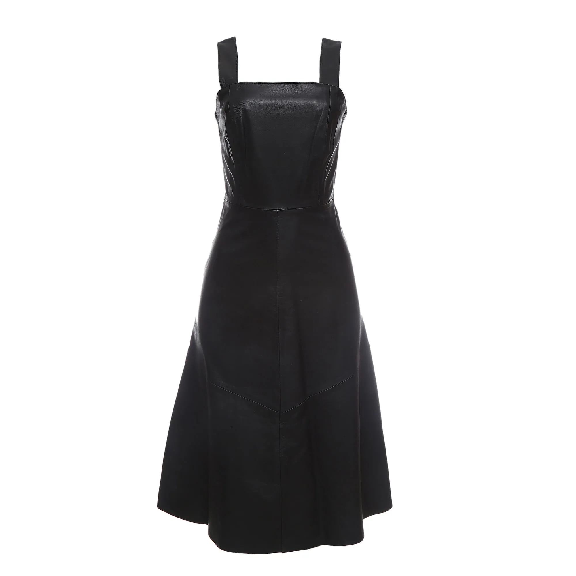 Vestido Carol Bassi Couro Preto