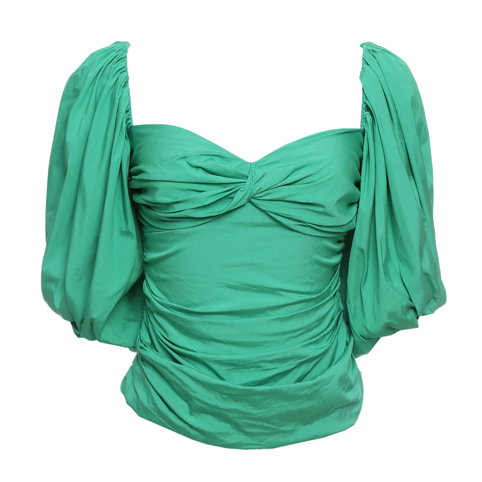 Blusa Cris Barros Drapeados Verde