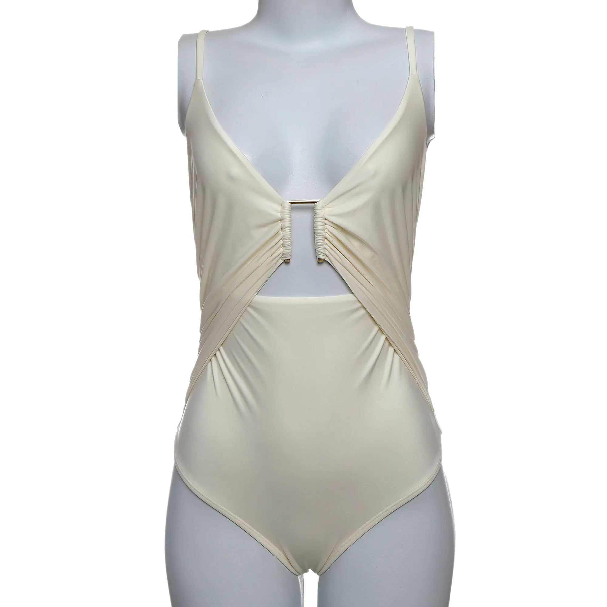 Maio Lenny Niemeyer Decote Geométrico Branco