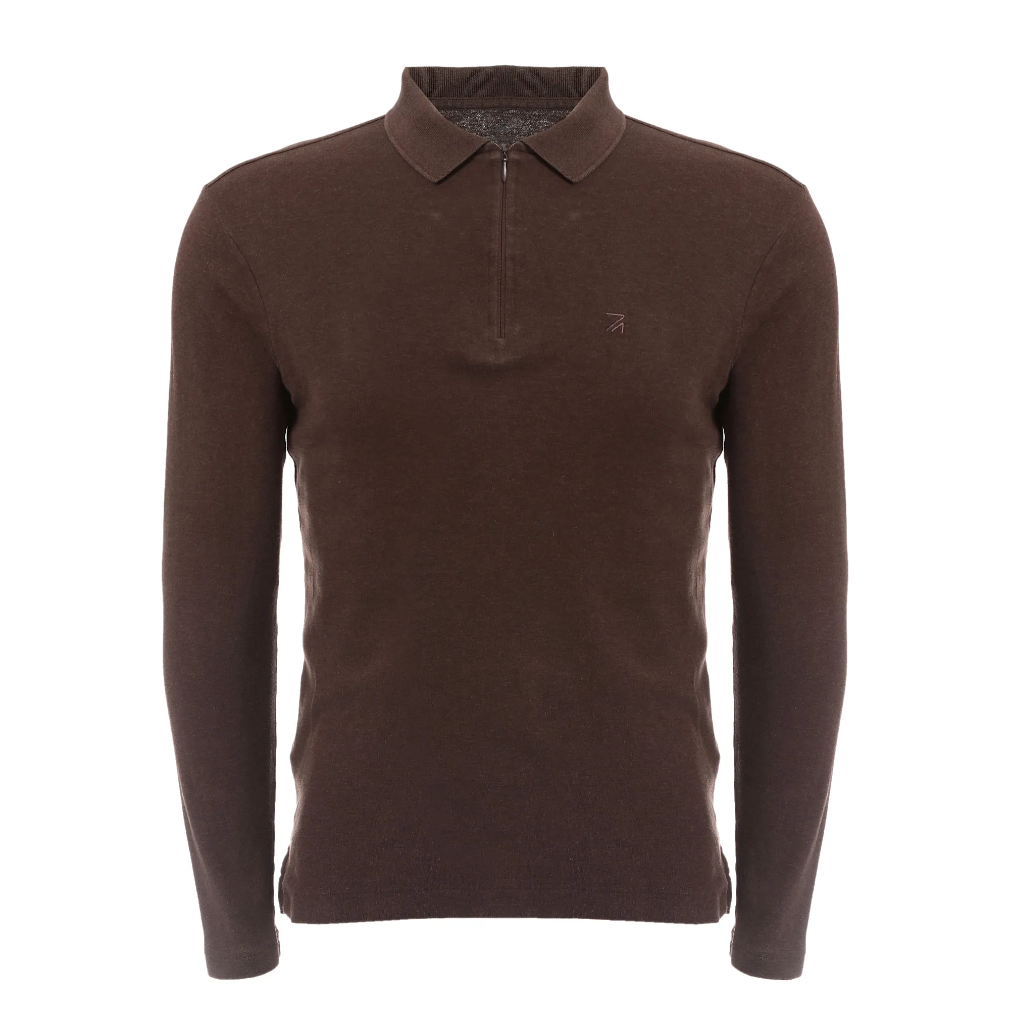 Camiseta Ricardo Almeida Polo Manga Longa Marrom Claro