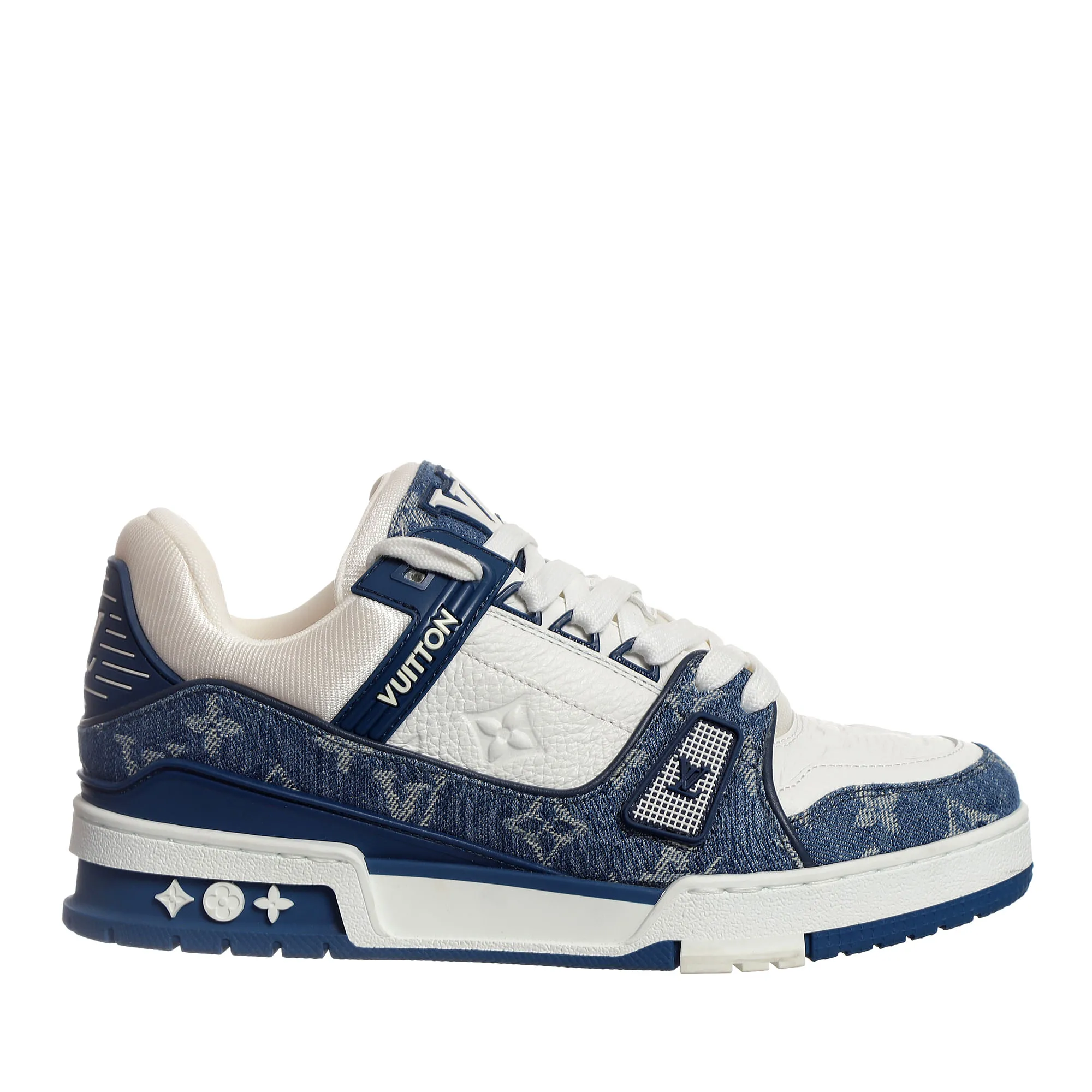 Tênis Louis Vuitton Monograma Couro e Denim Azul