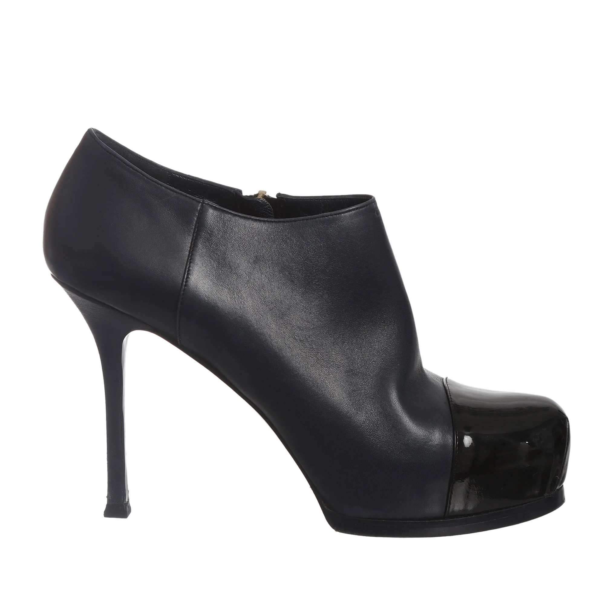 Sapato Saint Laurent Pump Bicolor Couro e Verniz