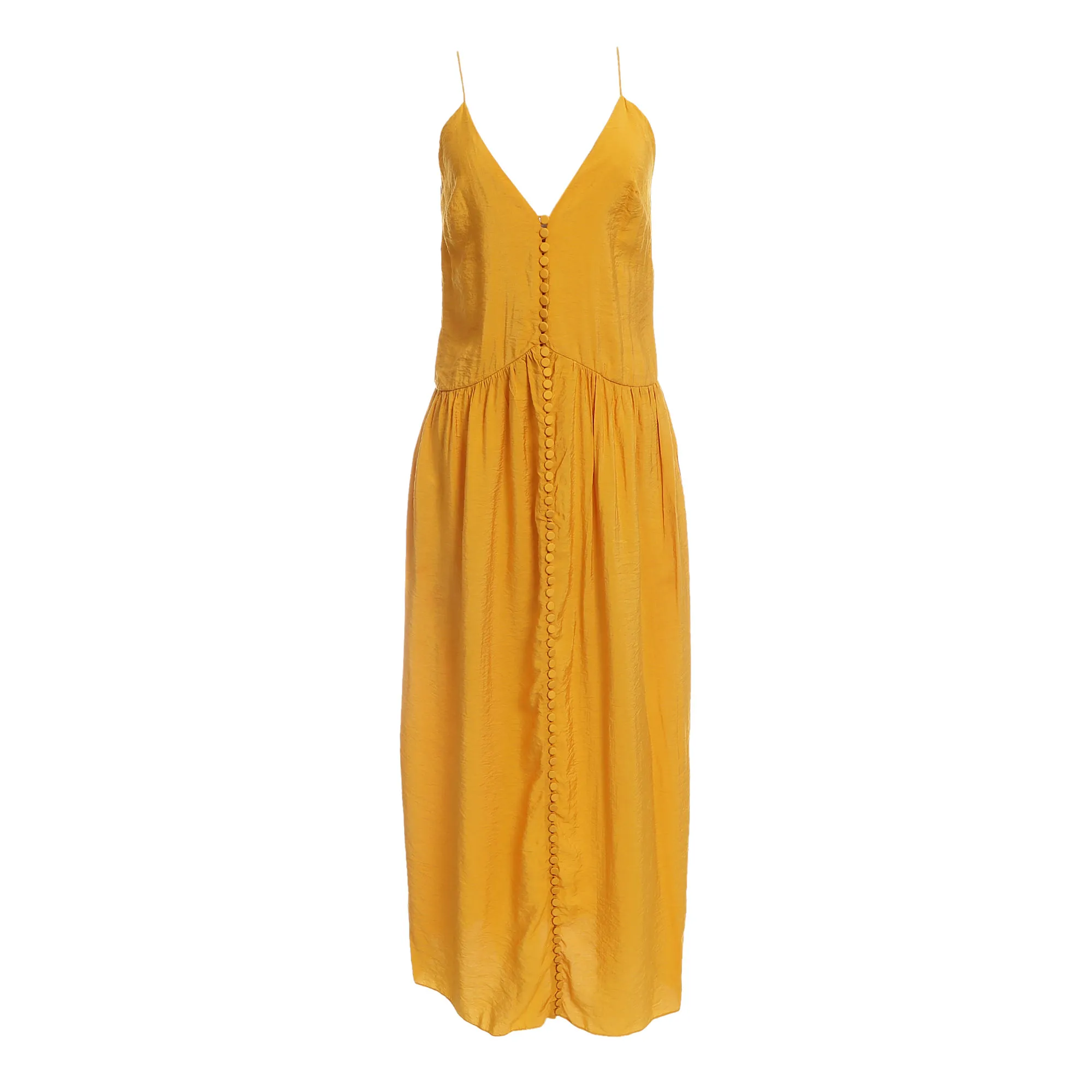 Vestido Paula Raia Botões Amarelo