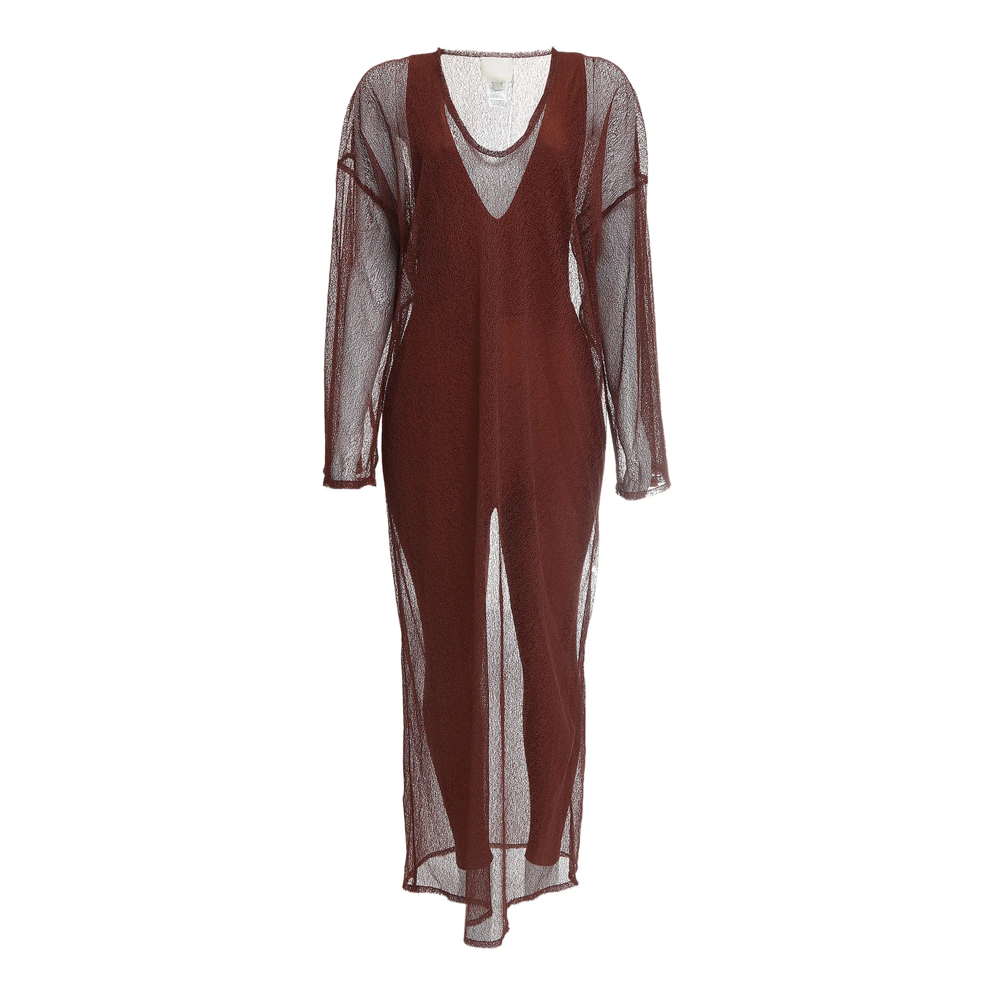 Vestido Paula Raia com Macacão Renda Marrom