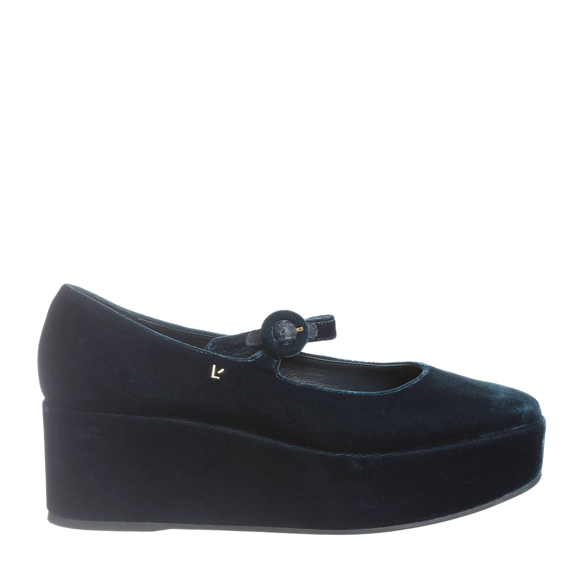 Sapato Larroudé Flatform Camurça Azul