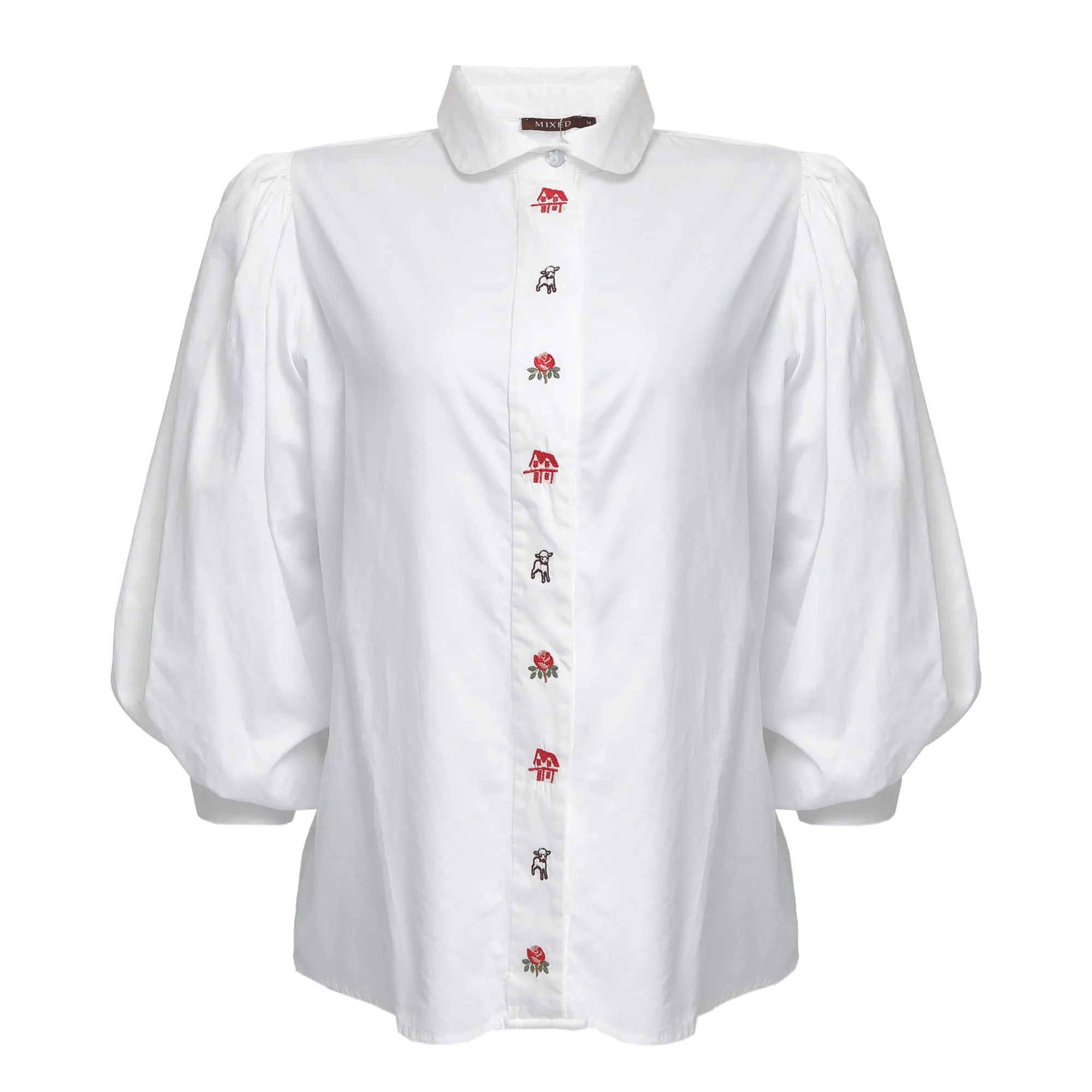 Camisa Mixed Bordada Branca