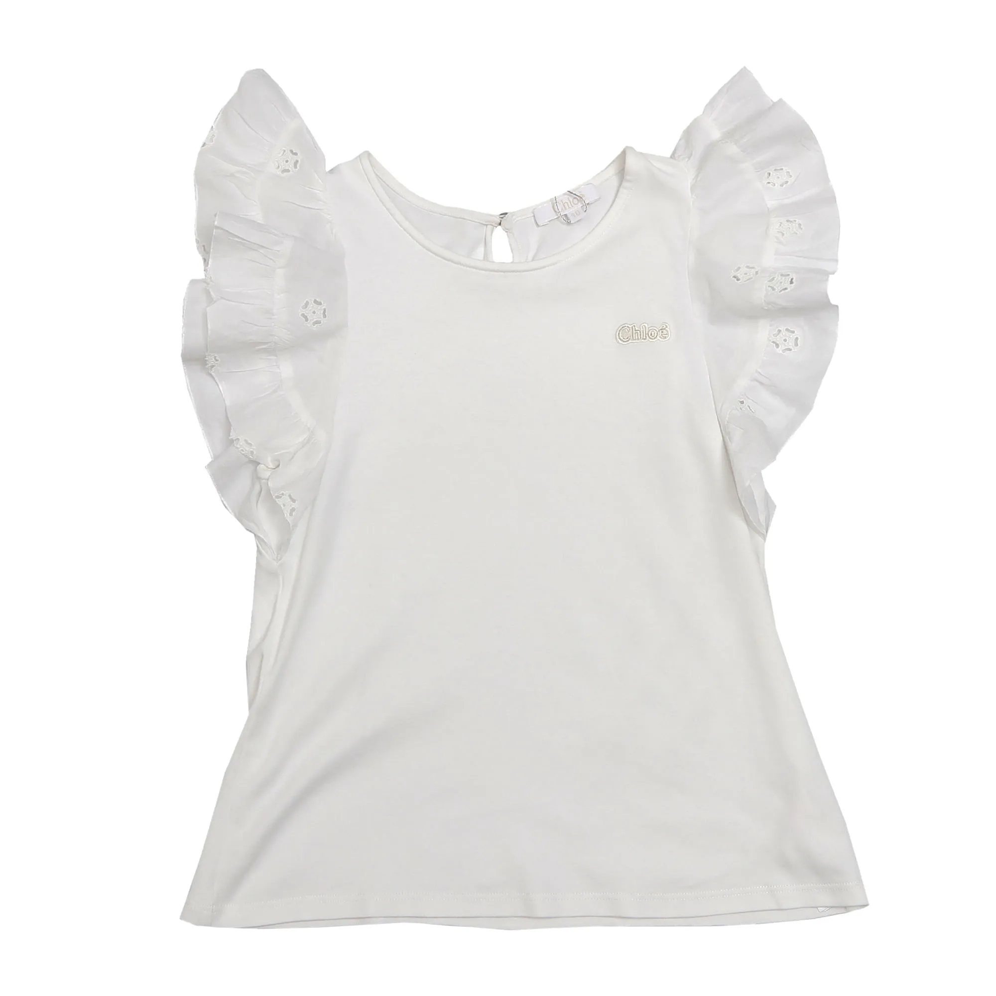 Blusa Chloé Infantil Bordado Branco