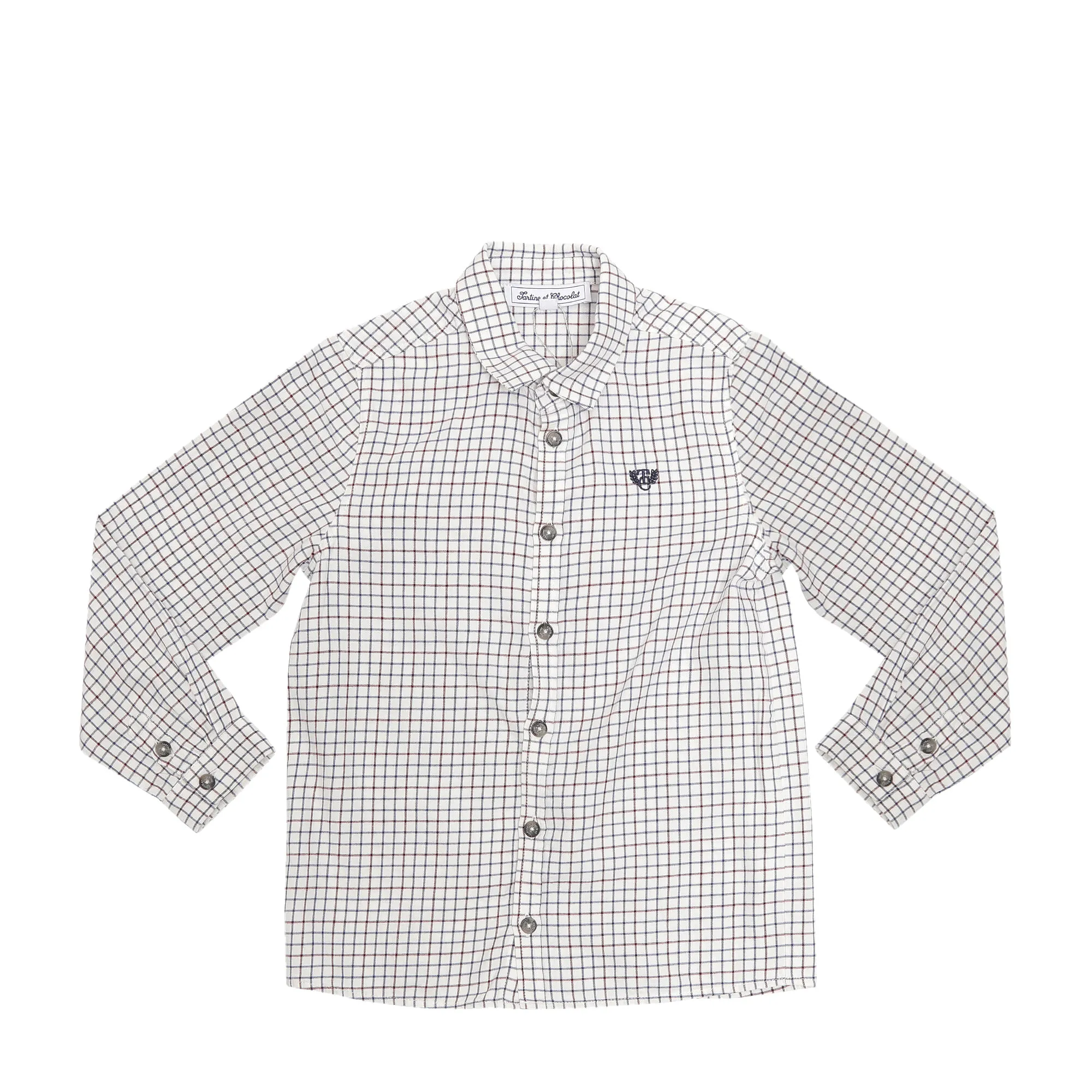 Camisa Tartine et Chocolat Infantil Xadrez Branco