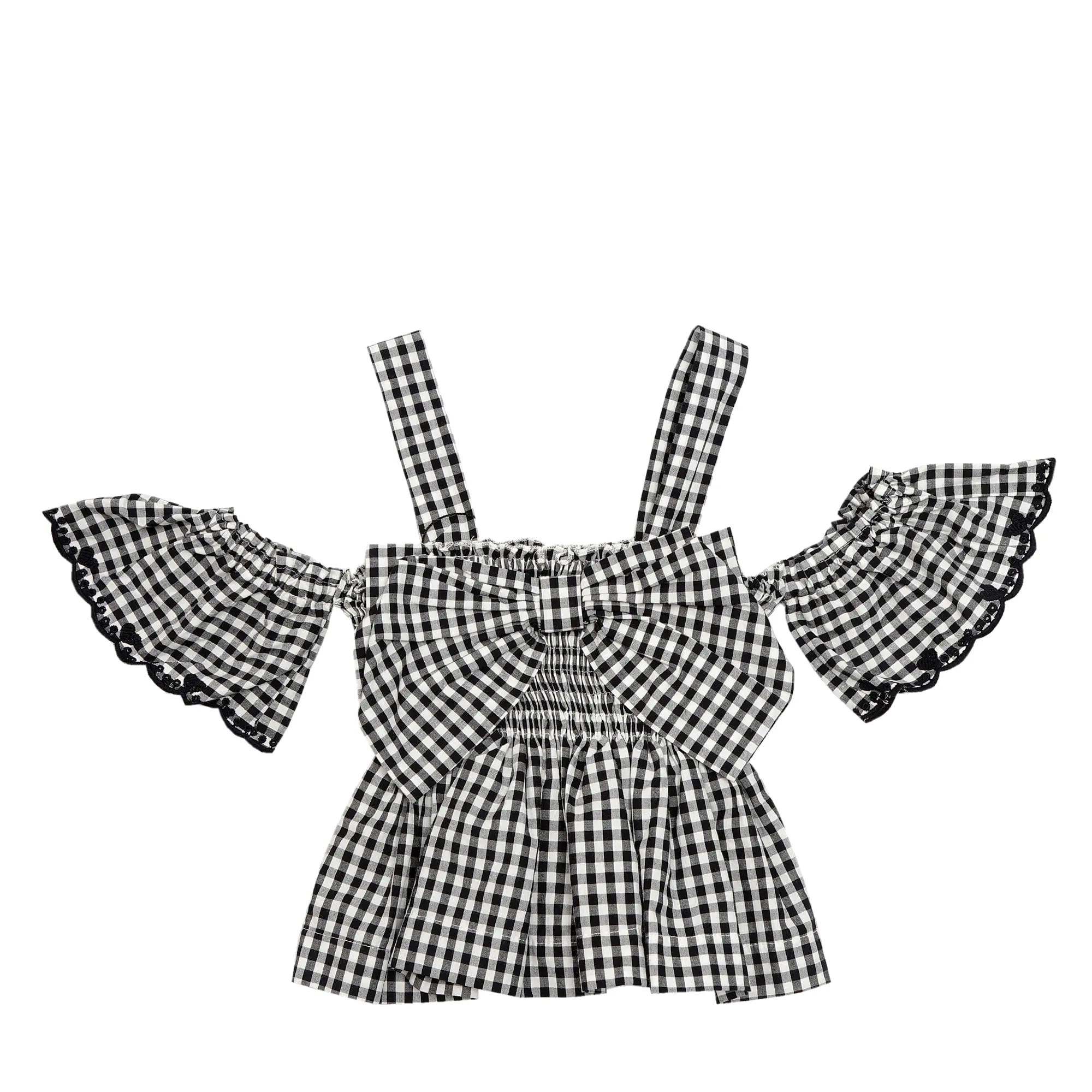 Blusa Monnalisa Infantil Vichy Preto