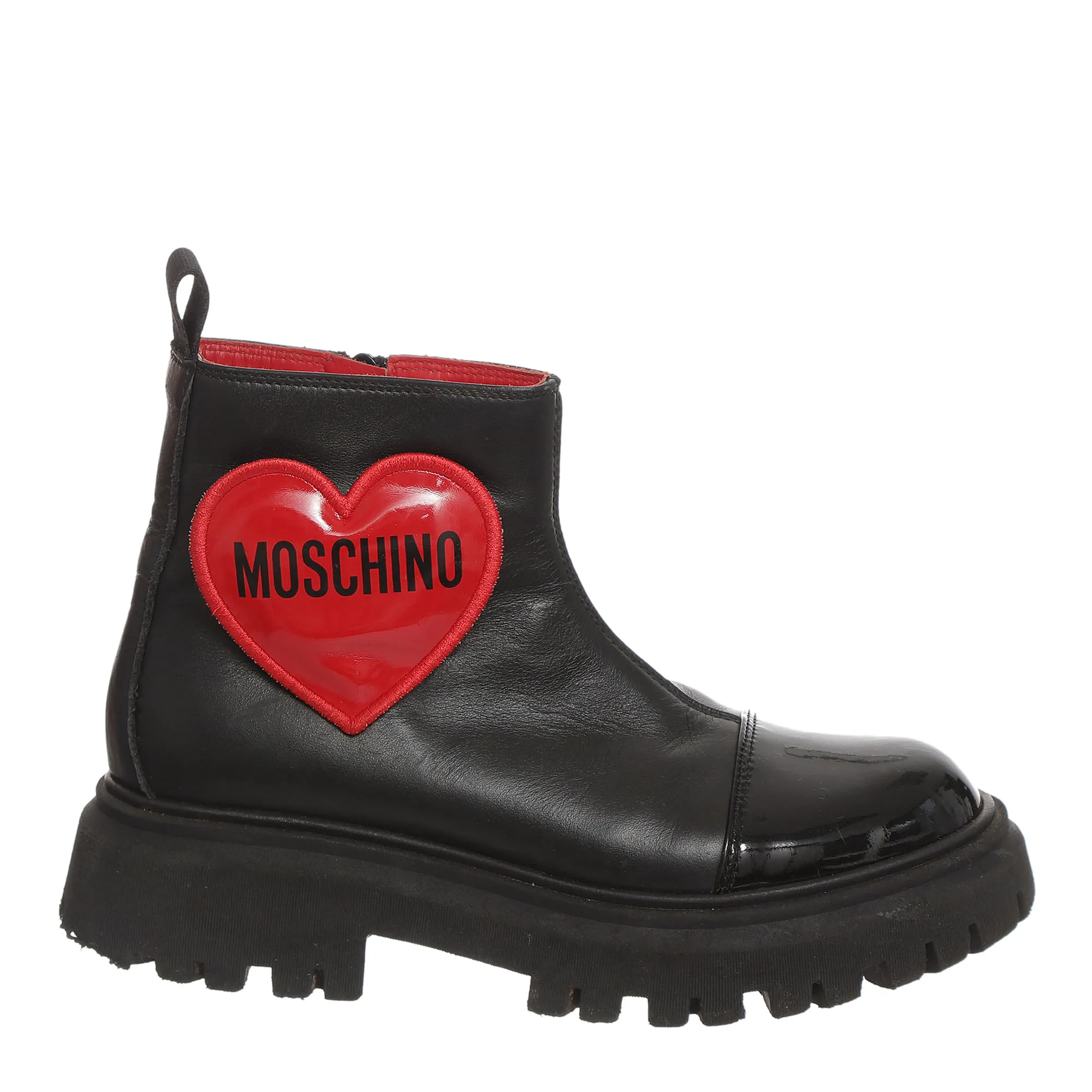 Bota Moschino Infantil Coração Preta