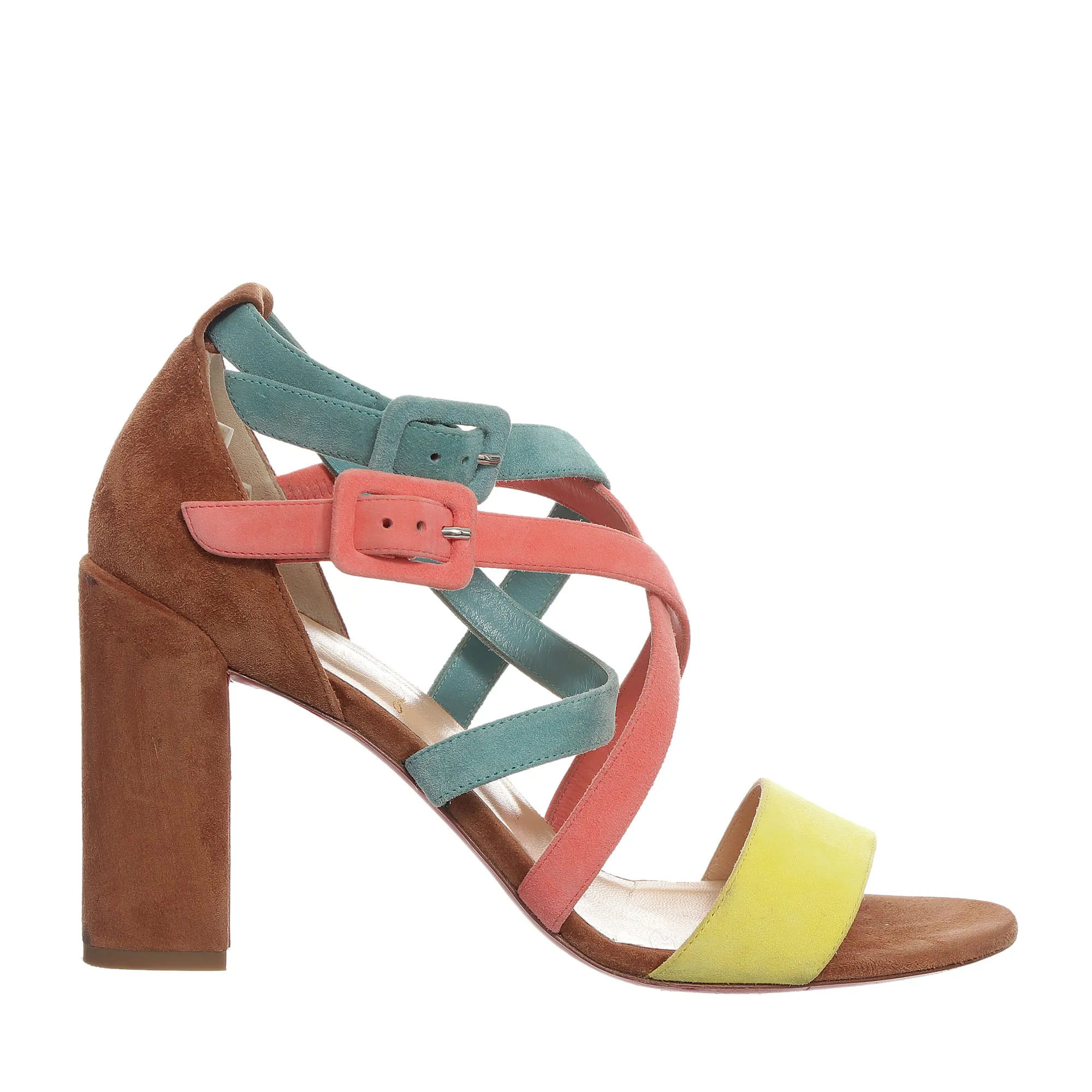 Sandália Christian Louboutin Camurça Colorida