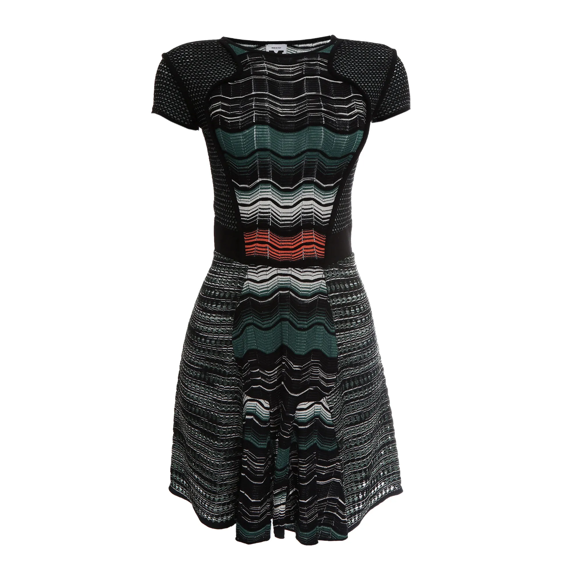 Vestido Missoni Curto Verde e Preto