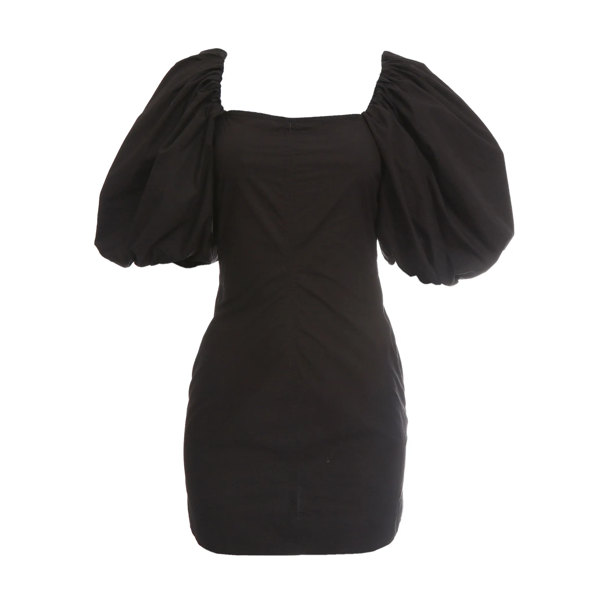 Vestido Ganni Manga Bufante Preto