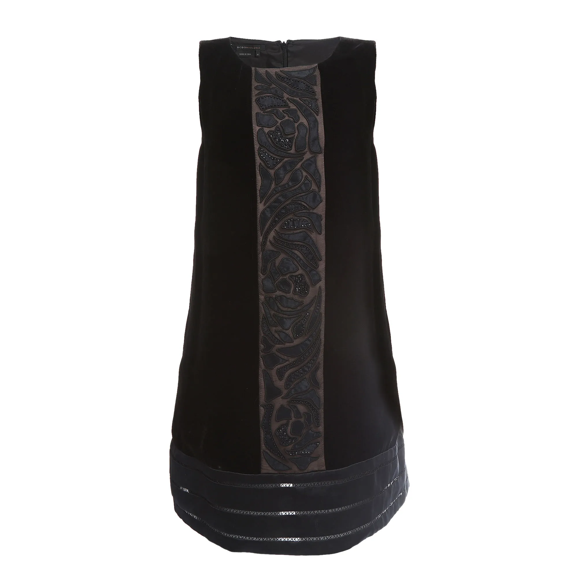 Vestido BCBG Bordado Veludo Preto