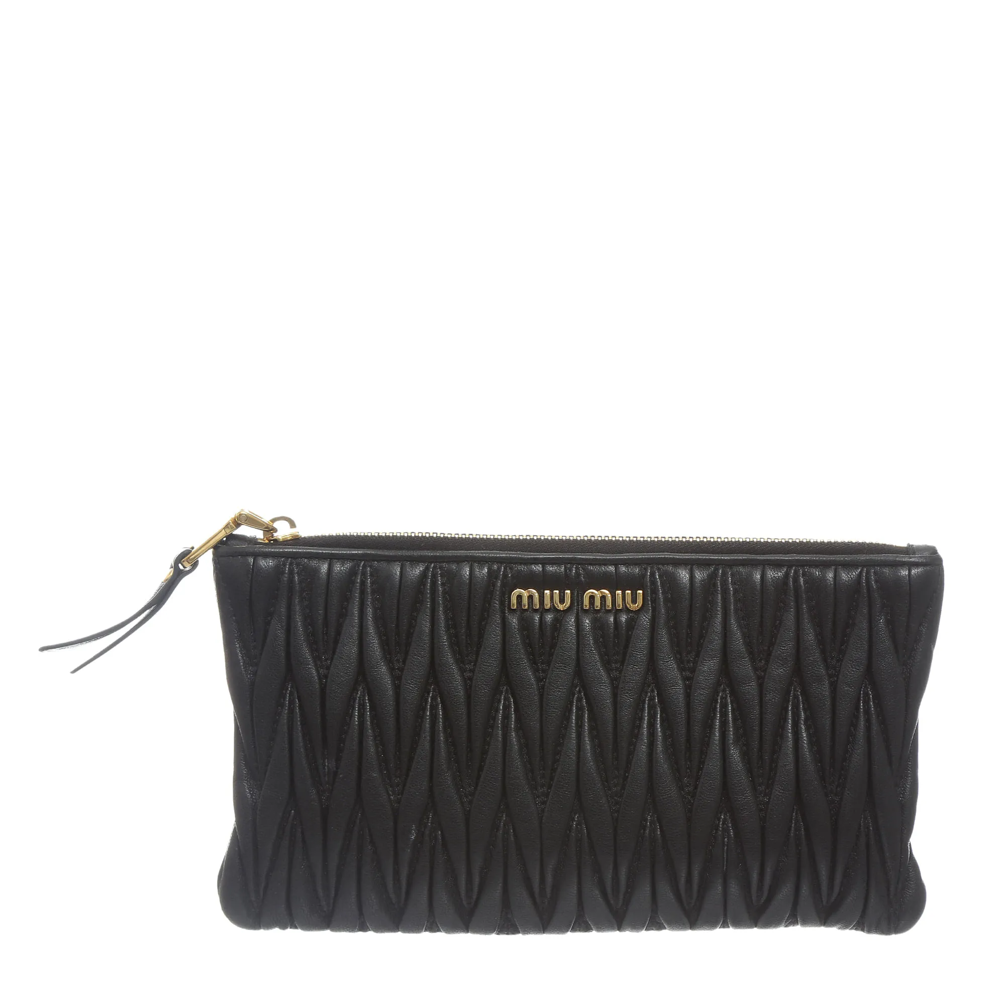 Clutch Miu Miu Wristlet Metalasse Preta