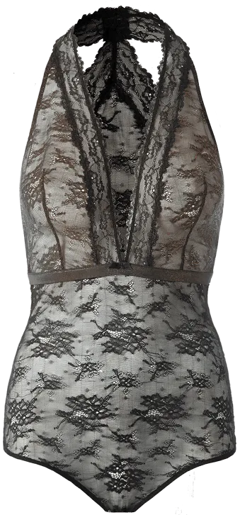 Body Feminino Metallic Lace - Preto