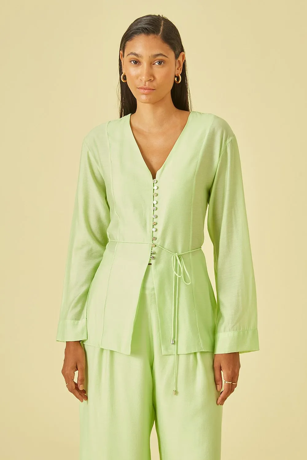 Blusa ampla lisa menta