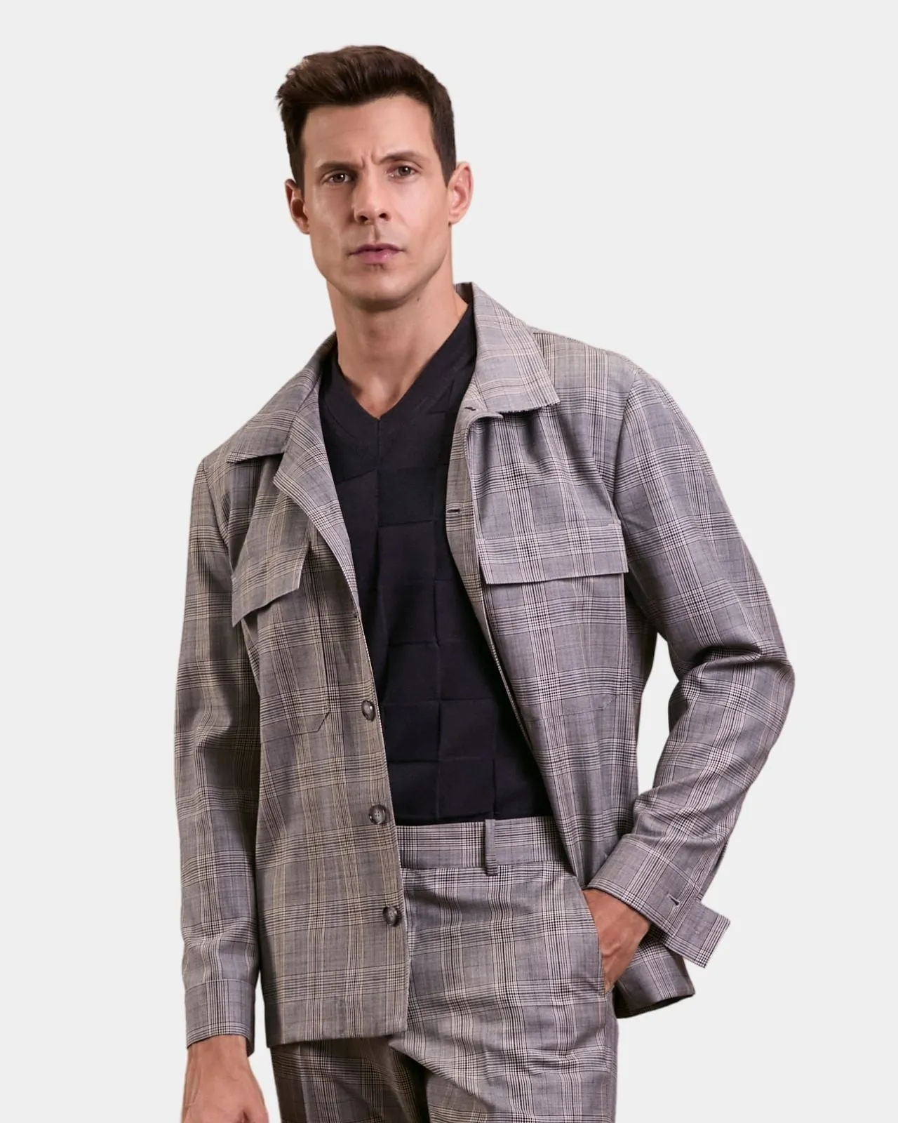 Caban lã fria príncipe de gales